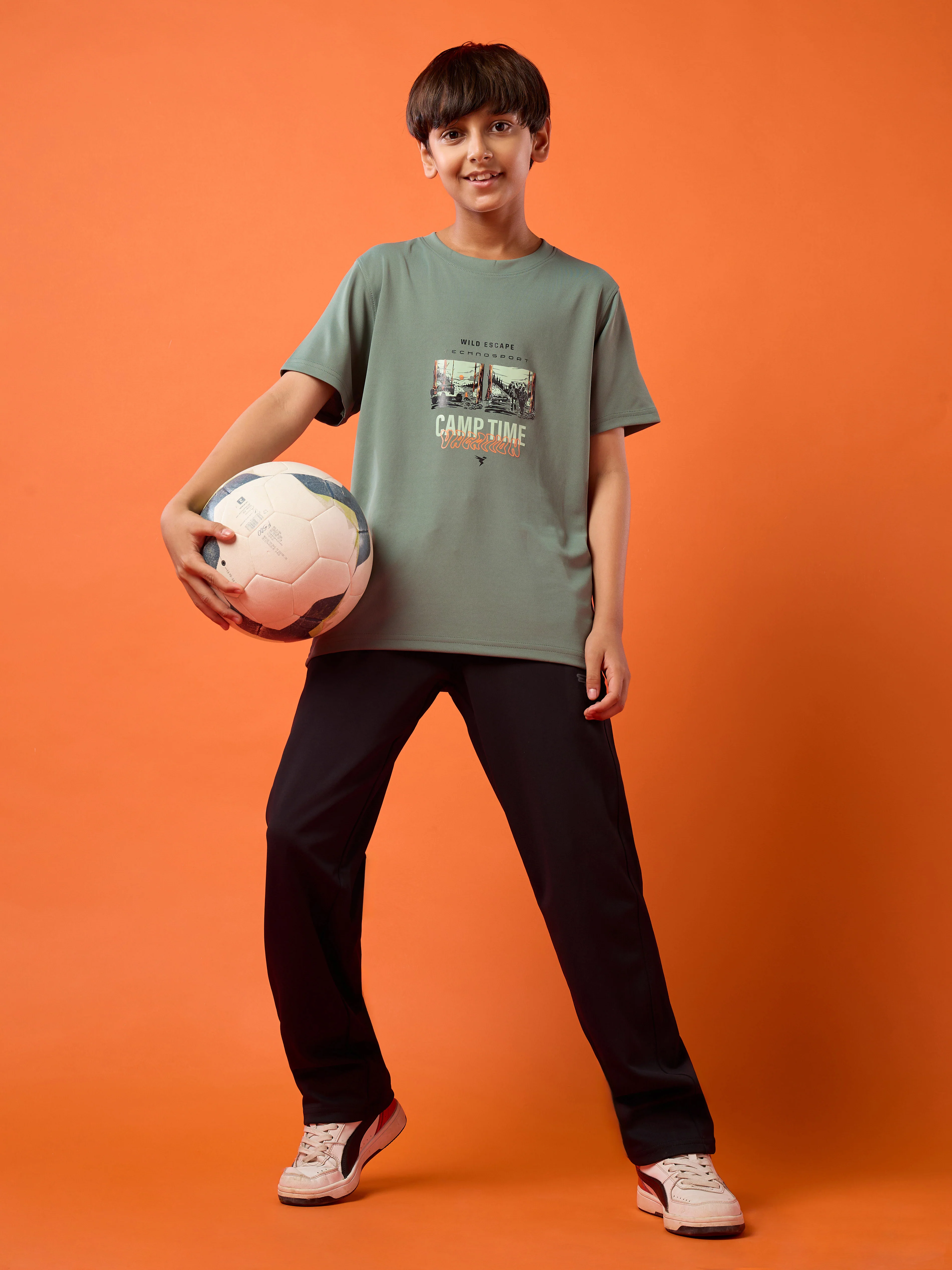 Boys Printed Slim Fit Round Neck Sports T-shirt with TECHNOCOOL+ - Image 5
