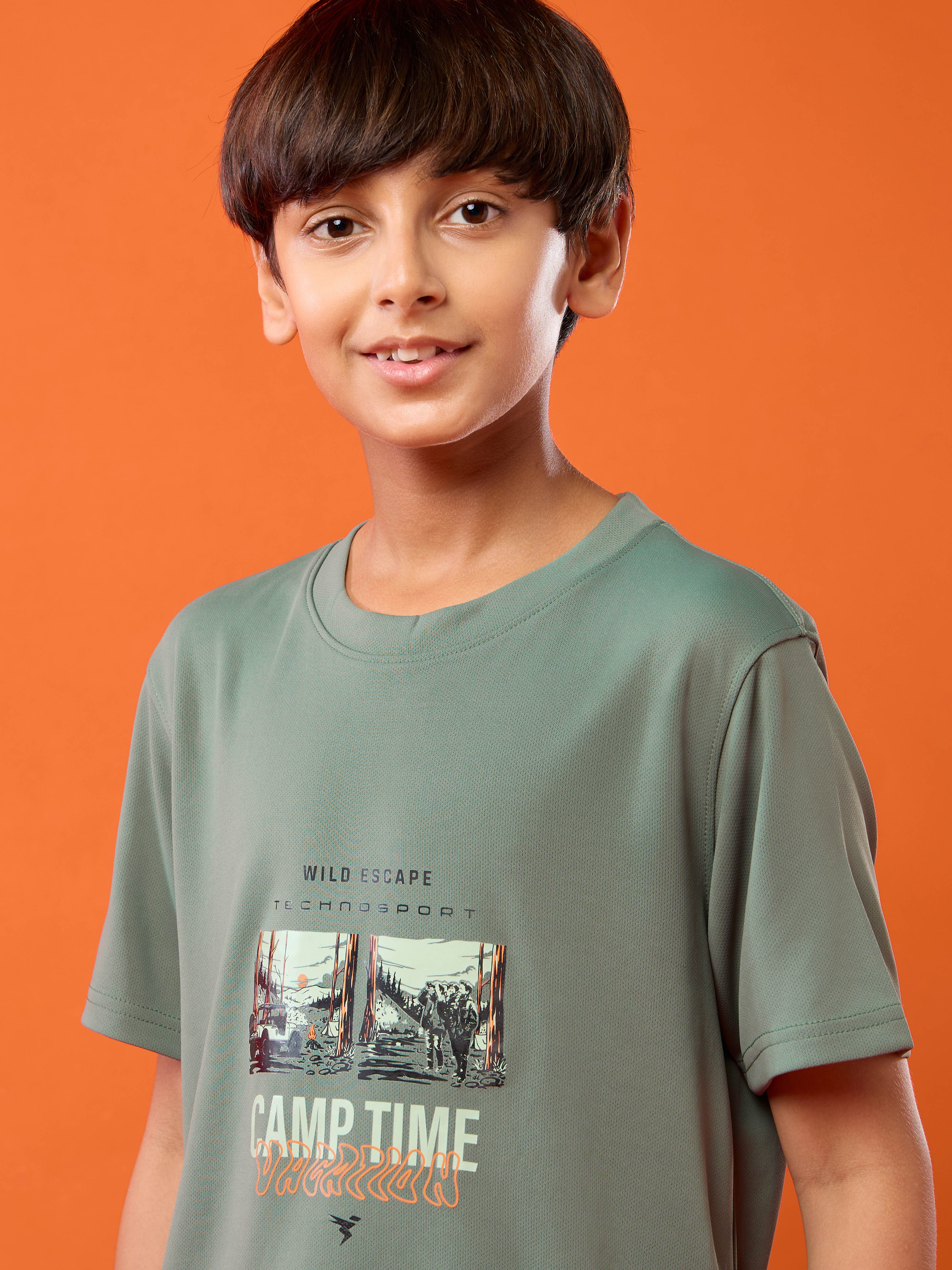 Boys Printed Slim Fit Round Neck Sports T-shirt with TECHNOCOOL+ - Image 6