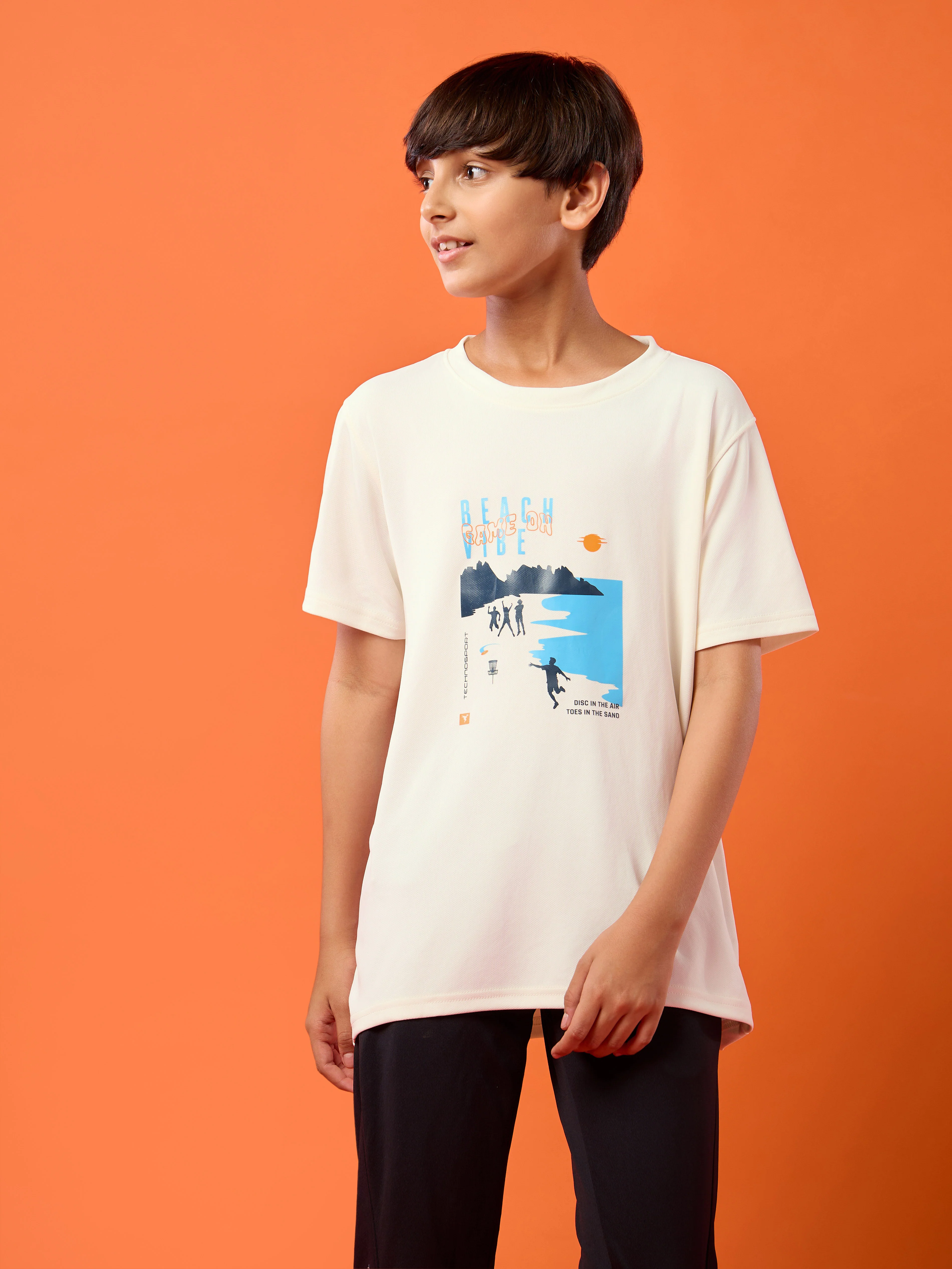 Boys Printed Slim Fit Round Neck Sports T-shirt with TECHNOCOOL+ - Image 2