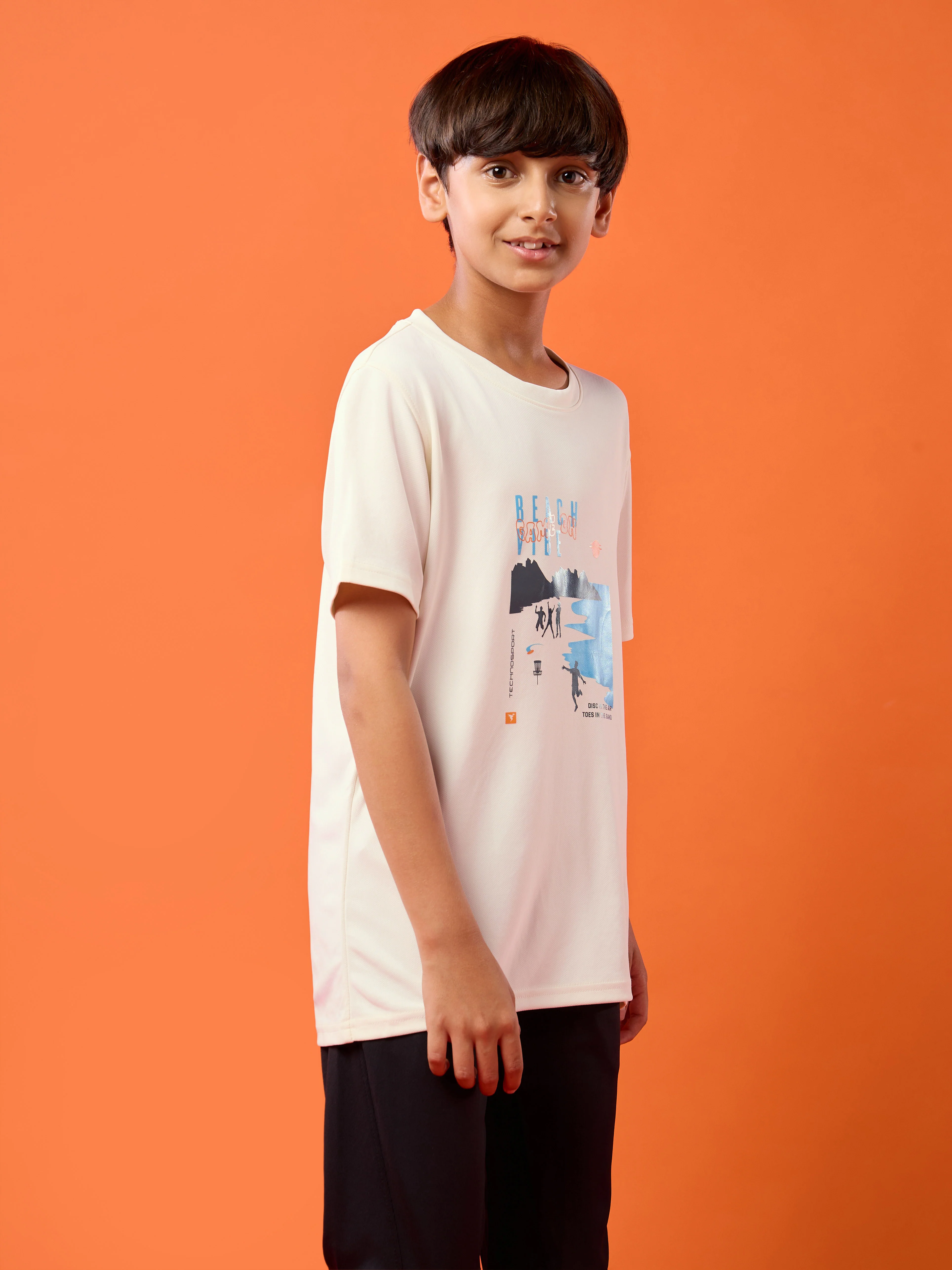 Boys Printed Slim Fit Round Neck Sports T-shirt with TECHNOCOOL+ - Image 4