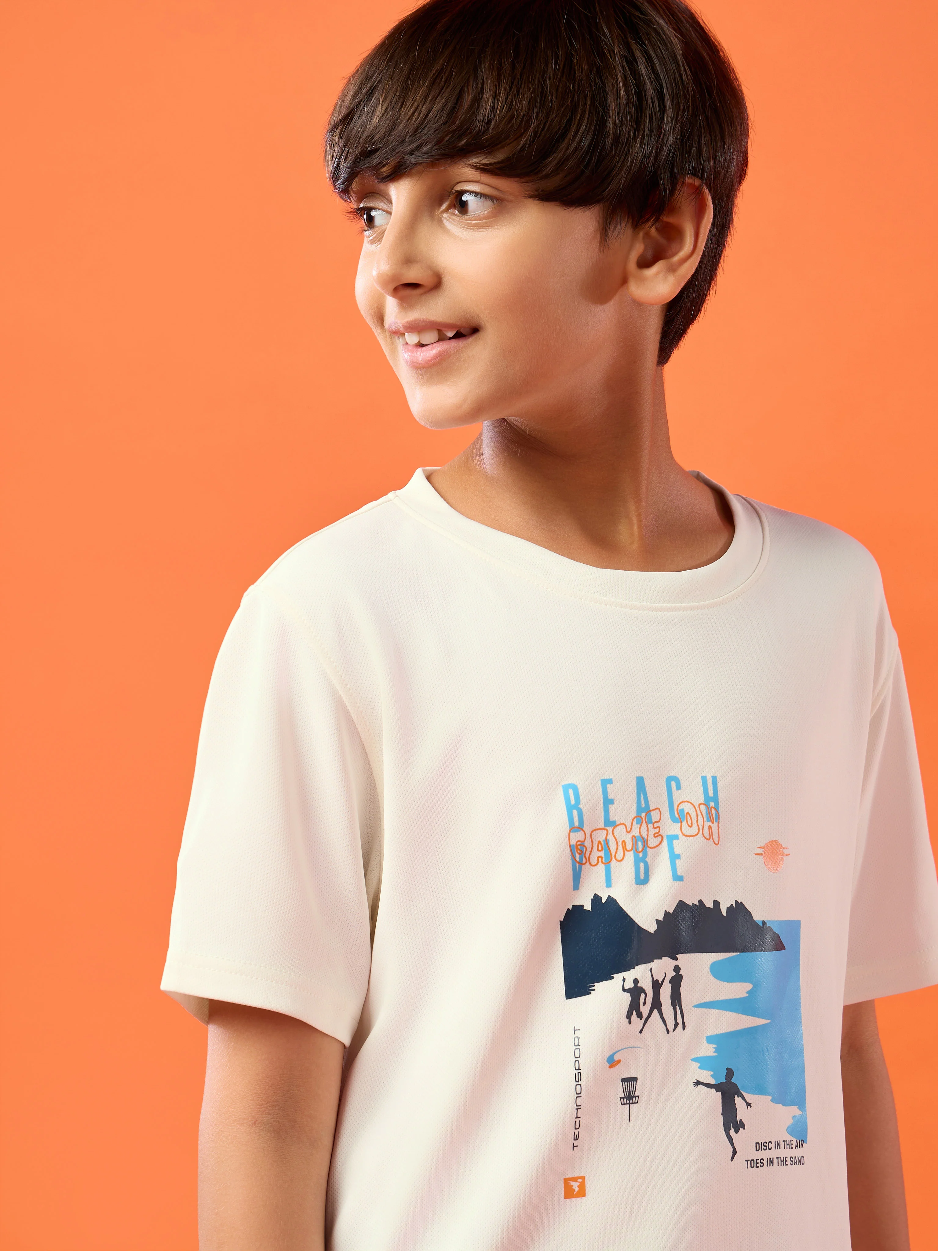 Boys Printed Slim Fit Round Neck Sports T-shirt with TECHNOCOOL+ - Image 6