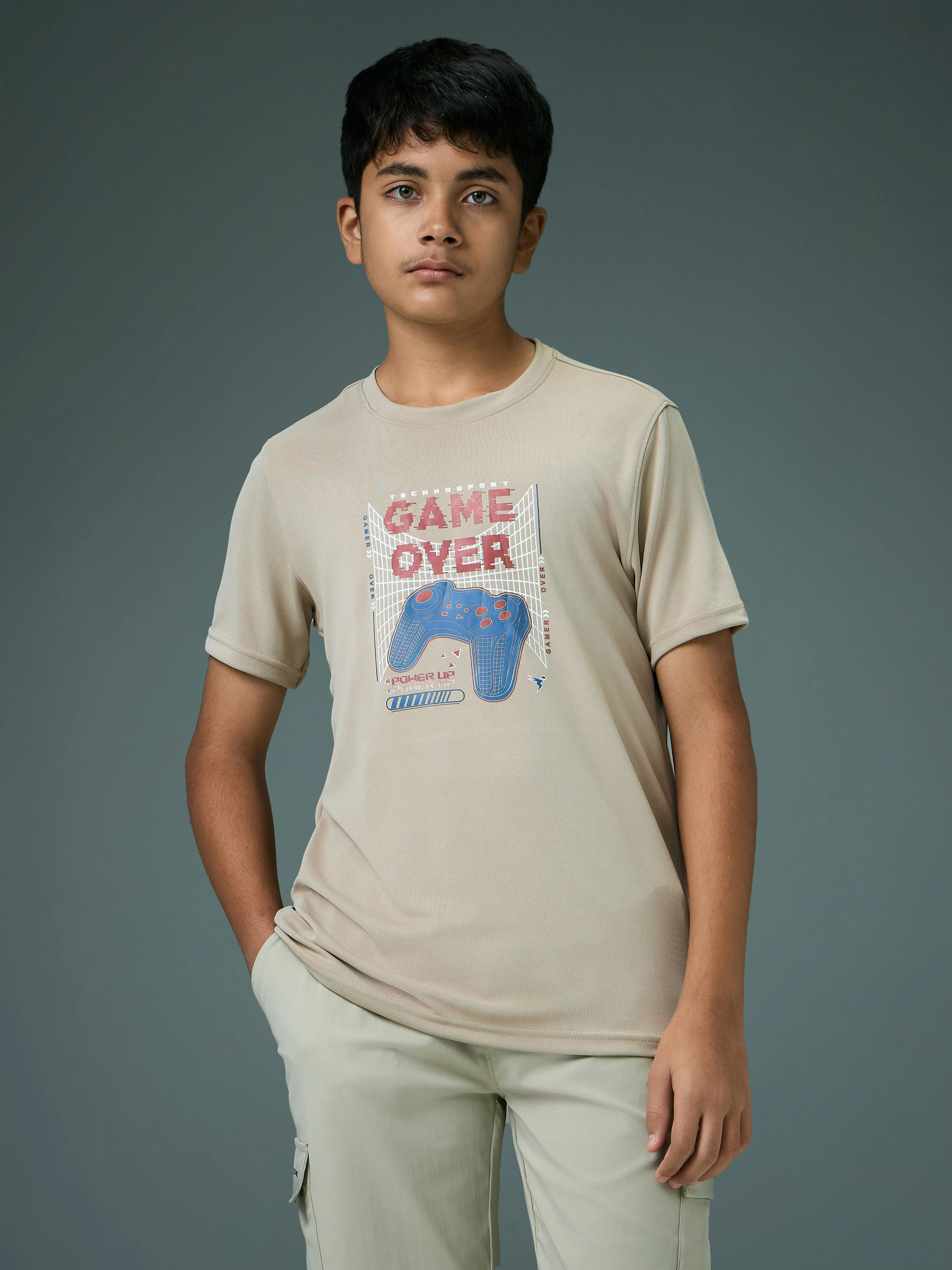Boys Printed Slim Fit Round Neck Sports T-shirt with TECHNOCOOL+ - Image 2