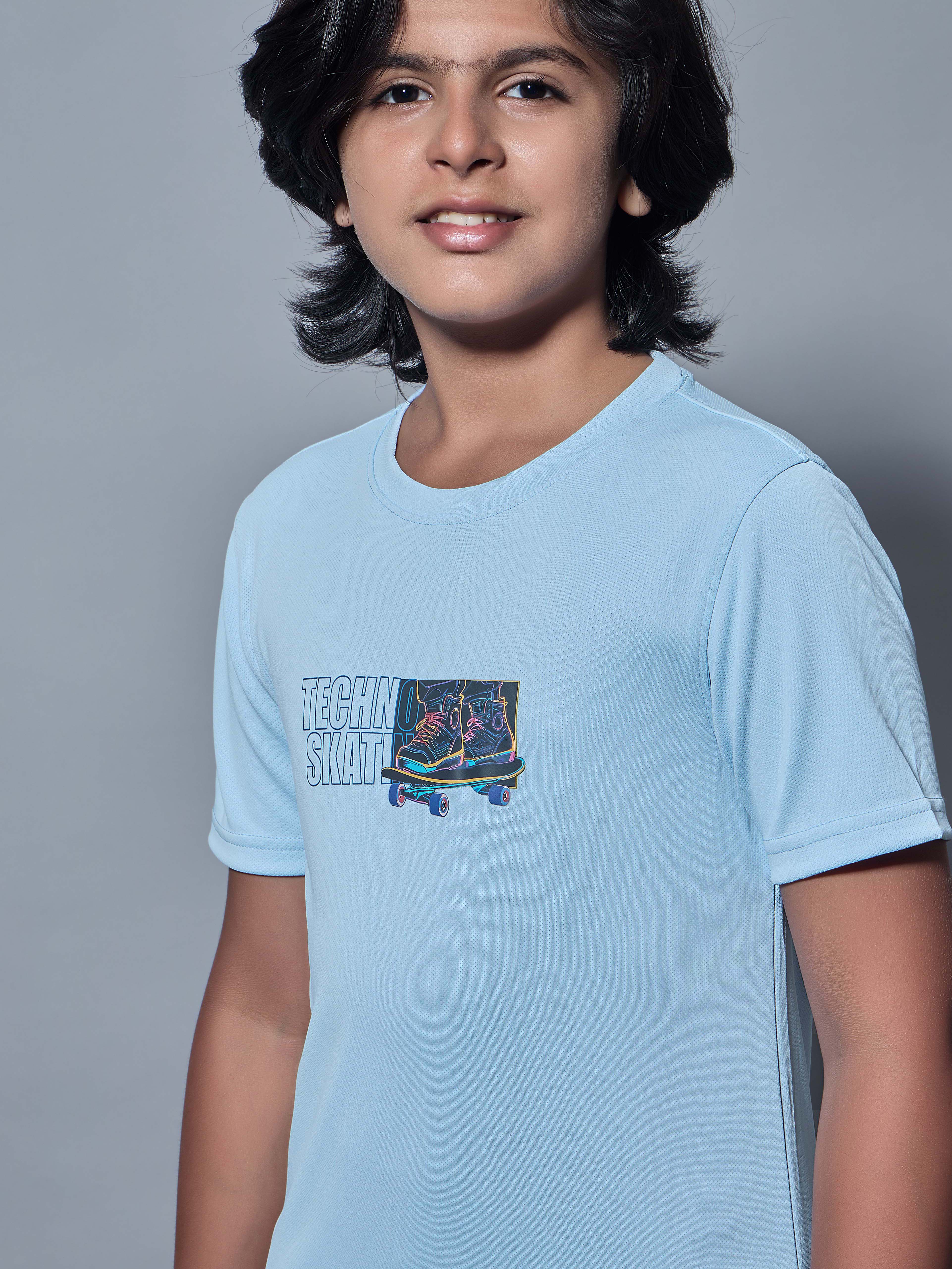 Boys Printed Slim Fit Round Neck Sports T-shirt with TECHNOCOOL+ - Image 5