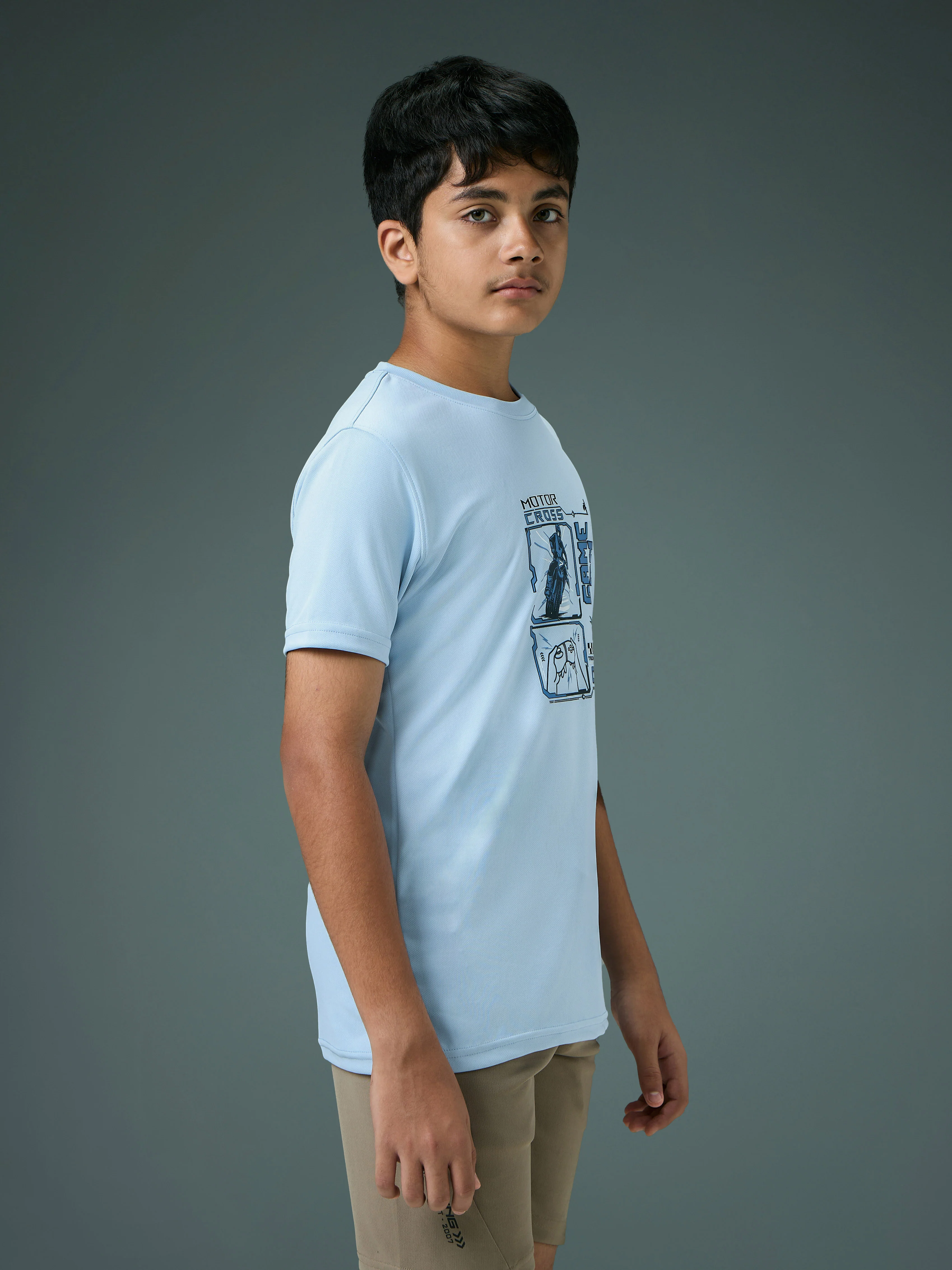 Boys Printed Slim Fit Round Neck Sports T-shirt with TECHNOCOOL+ - Image 4