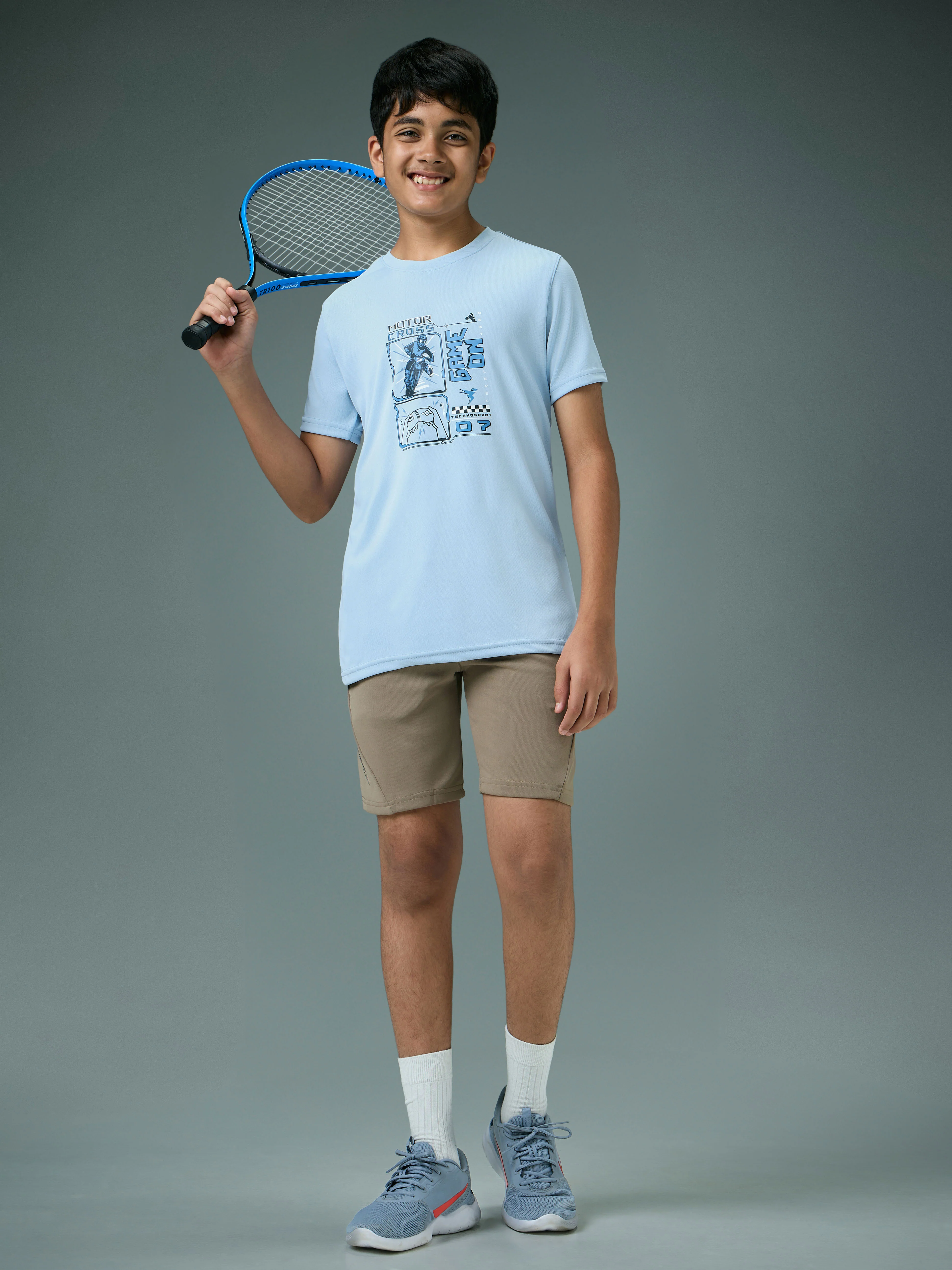 Boys Printed Slim Fit Round Neck Sports T-shirt with TECHNOCOOL+ - Image 5