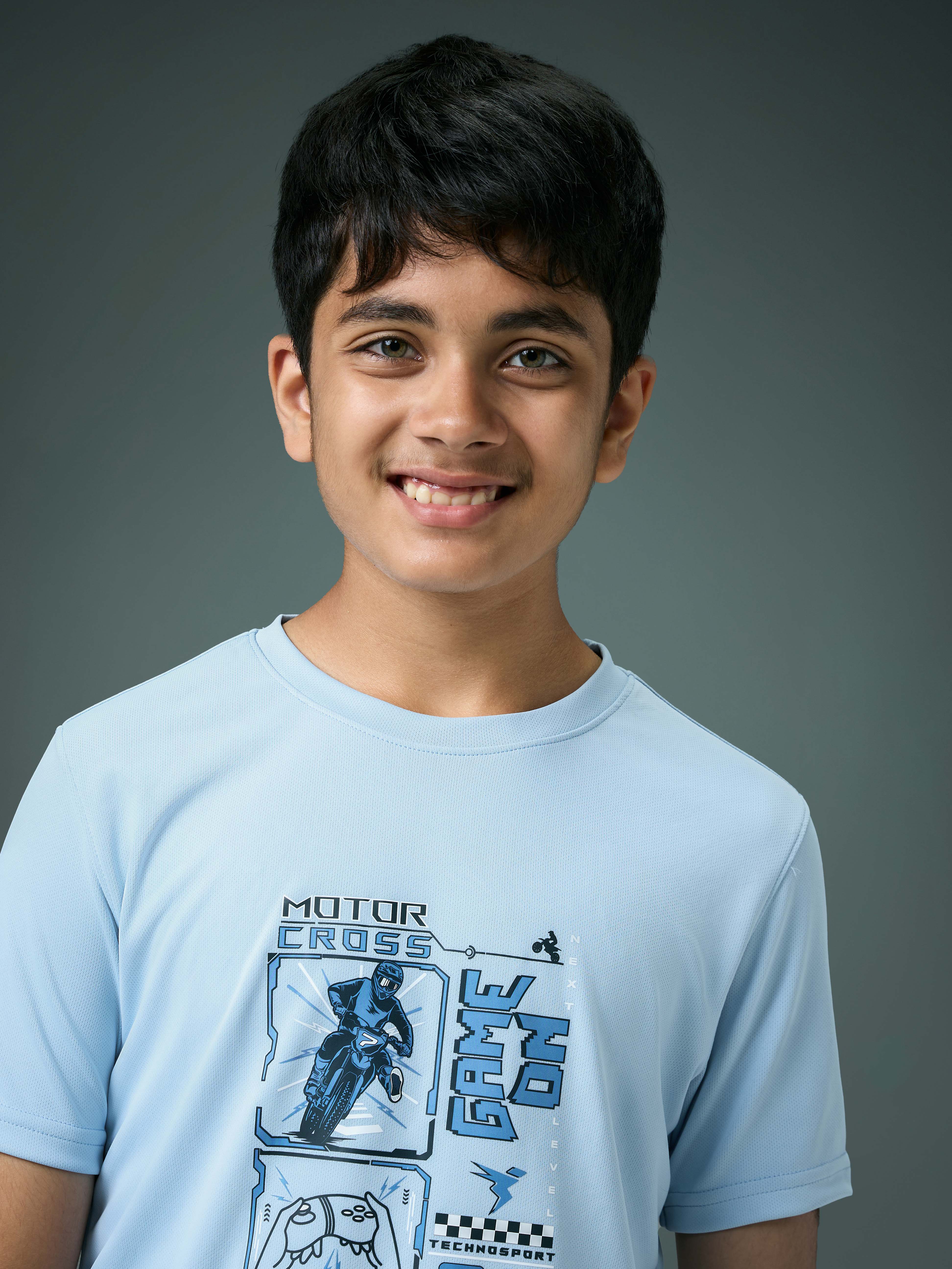 Boys Printed Slim Fit Round Neck Sports T-shirt with TECHNOCOOL+ - Image 6