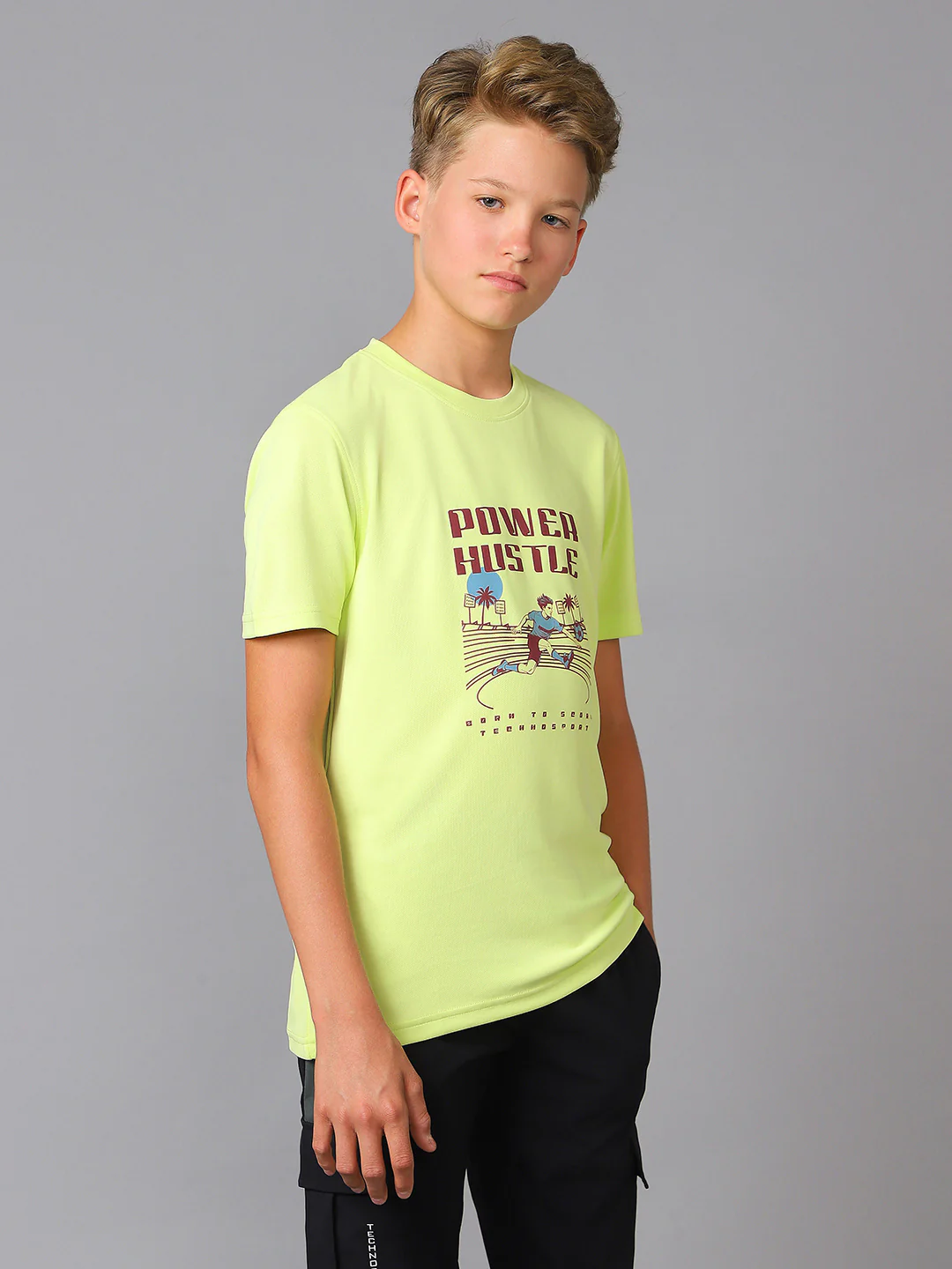 Boys Printed Slim Fit Round Neck Sports T-shirt with TECHNOCOOL+ - Image 4