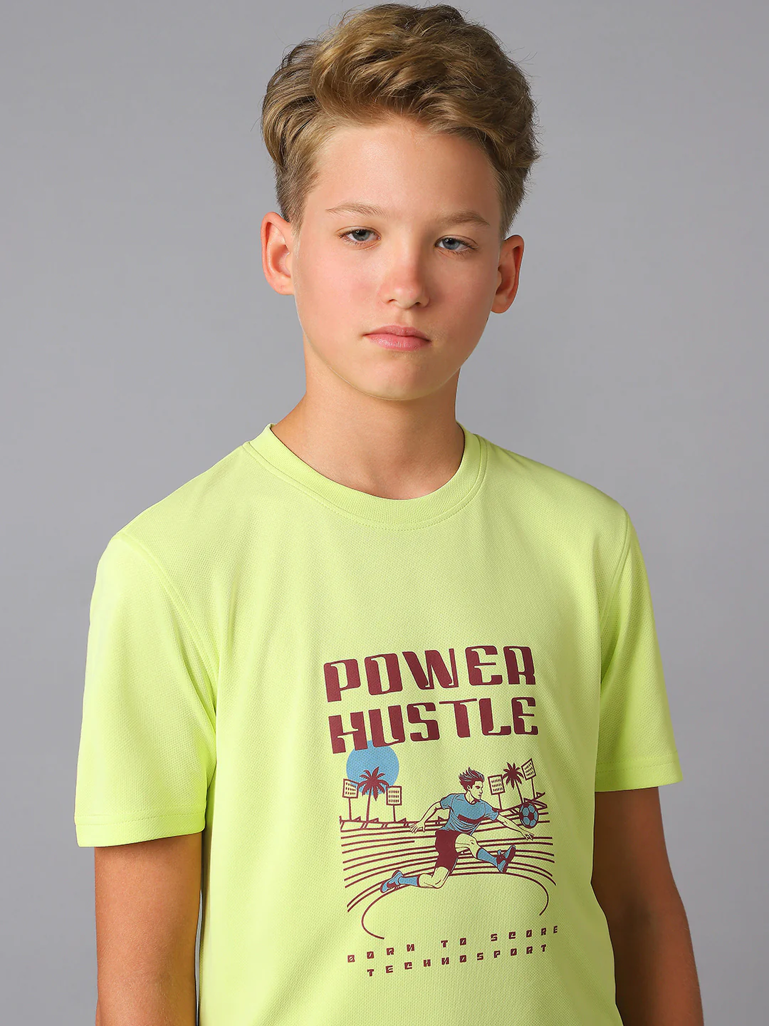 Boys Printed Slim Fit Round Neck Sports T-shirt with TECHNOCOOL+ - Image 6