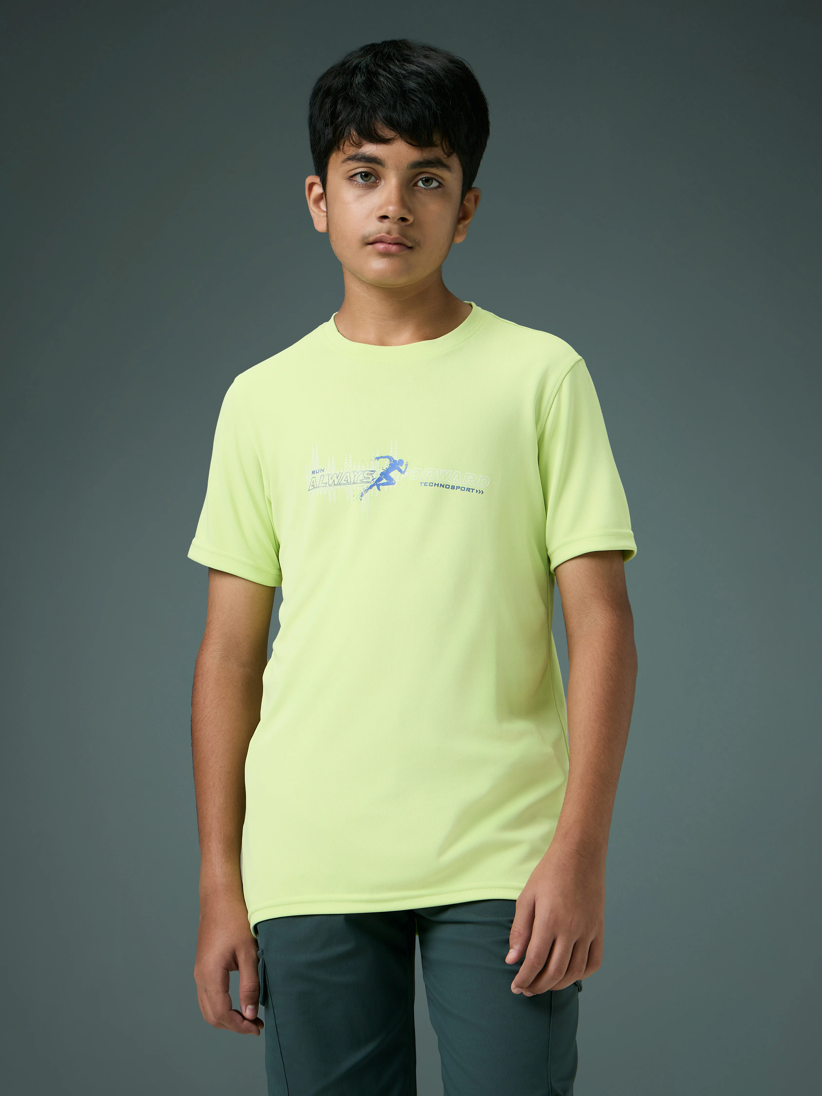 Boys Printed Slim Fit Round Neck Sports T-shirt with TECHNOCOOL+ - Image 2