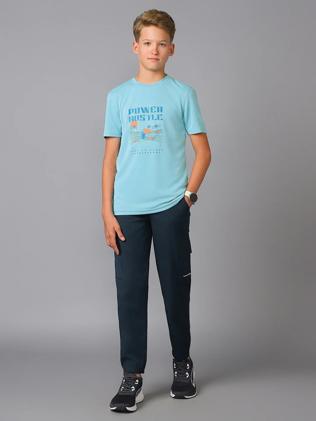 Boys Printed Slim Fit Round Neck Sports T-shirt with TECHNOCOOL+ - Image 5