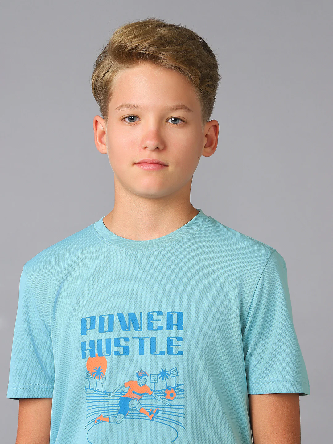Boys Printed Slim Fit Round Neck Sports T-shirt with TECHNOCOOL+ - Image 6