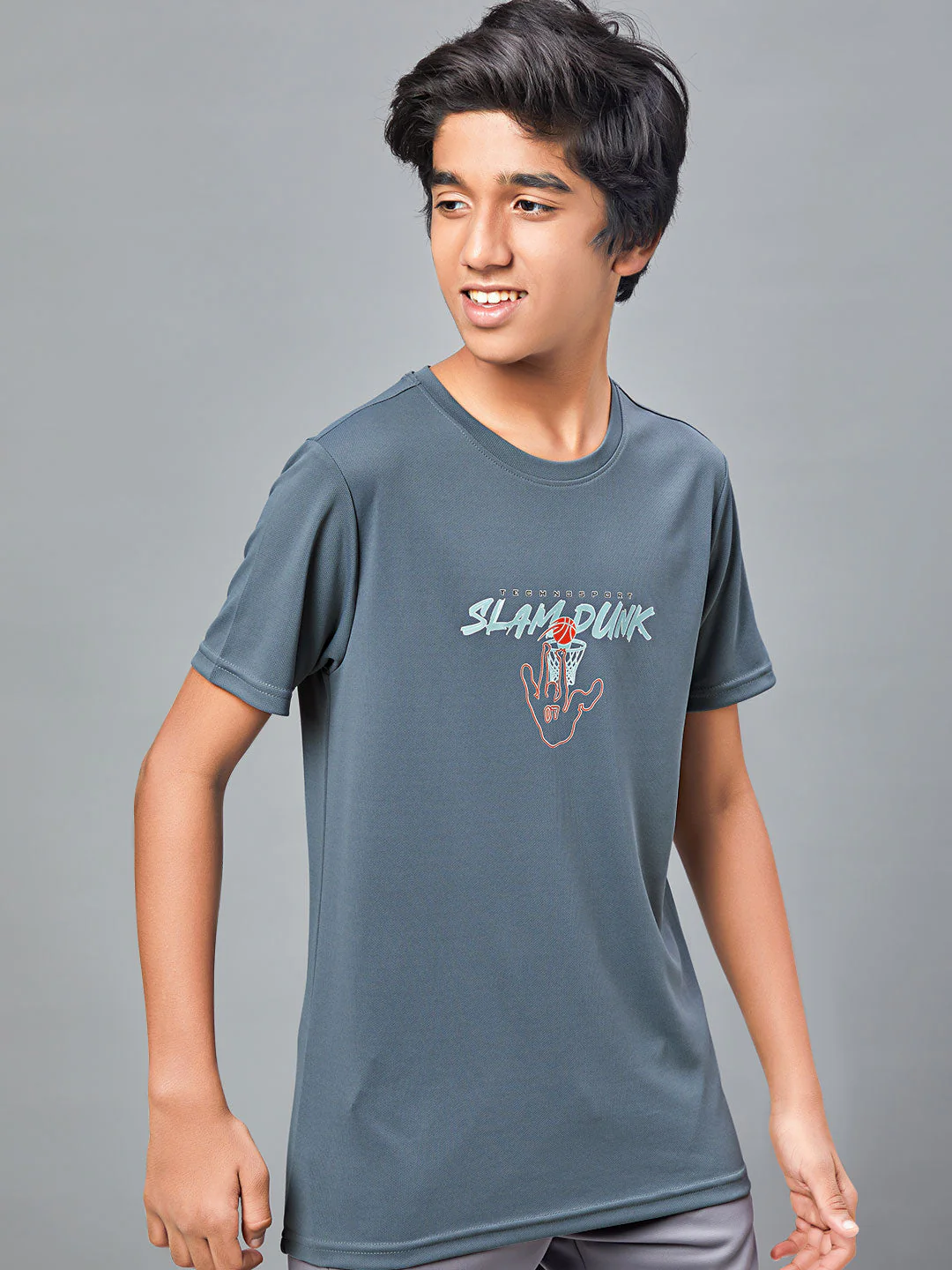 Boys Printed Slim Fit Round Neck Sports T-shirt with TECHNOCOOL+ - Image 4