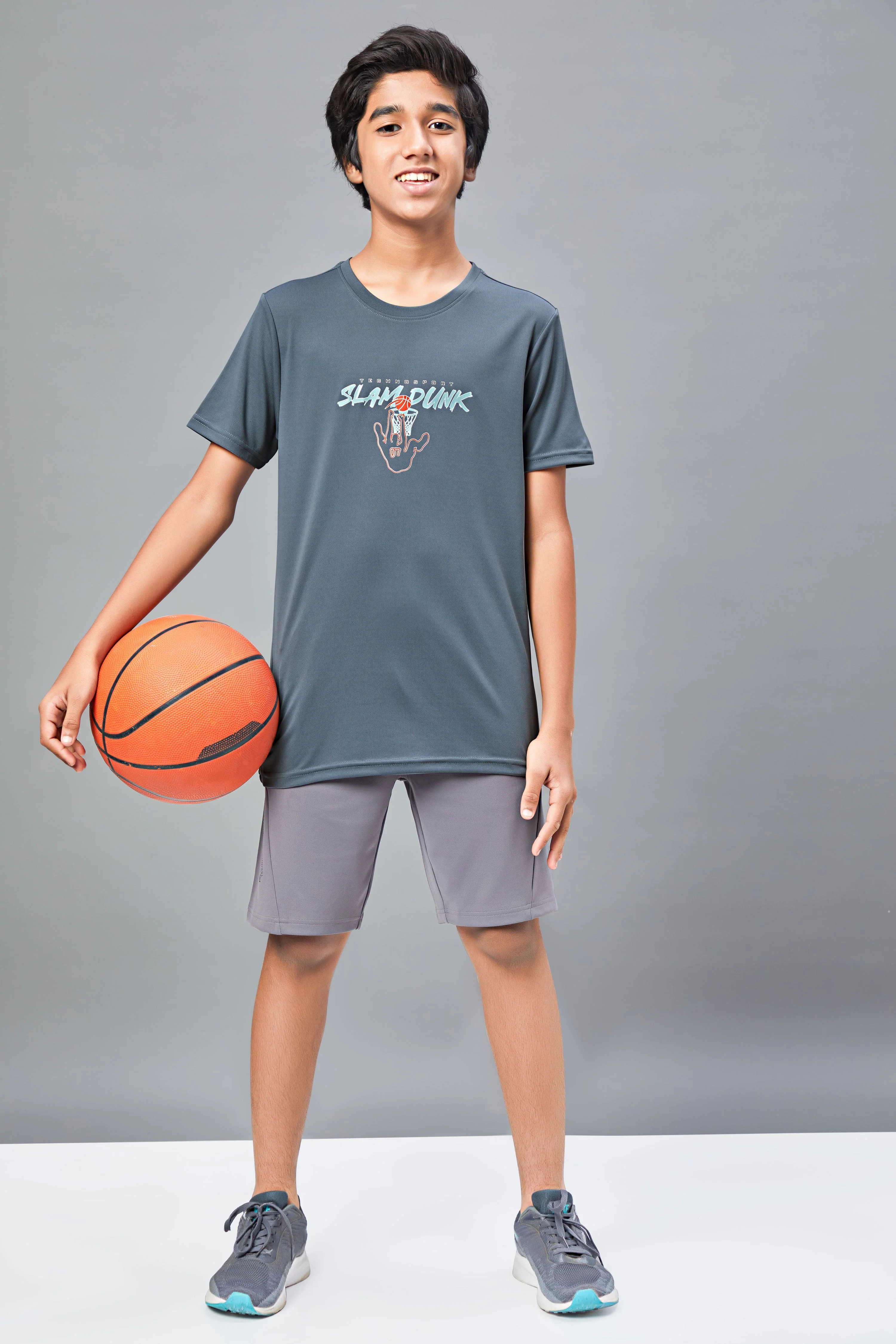 Boys Printed Slim Fit Round Neck Sports T-shirt with TECHNOCOOL+ - Image 5