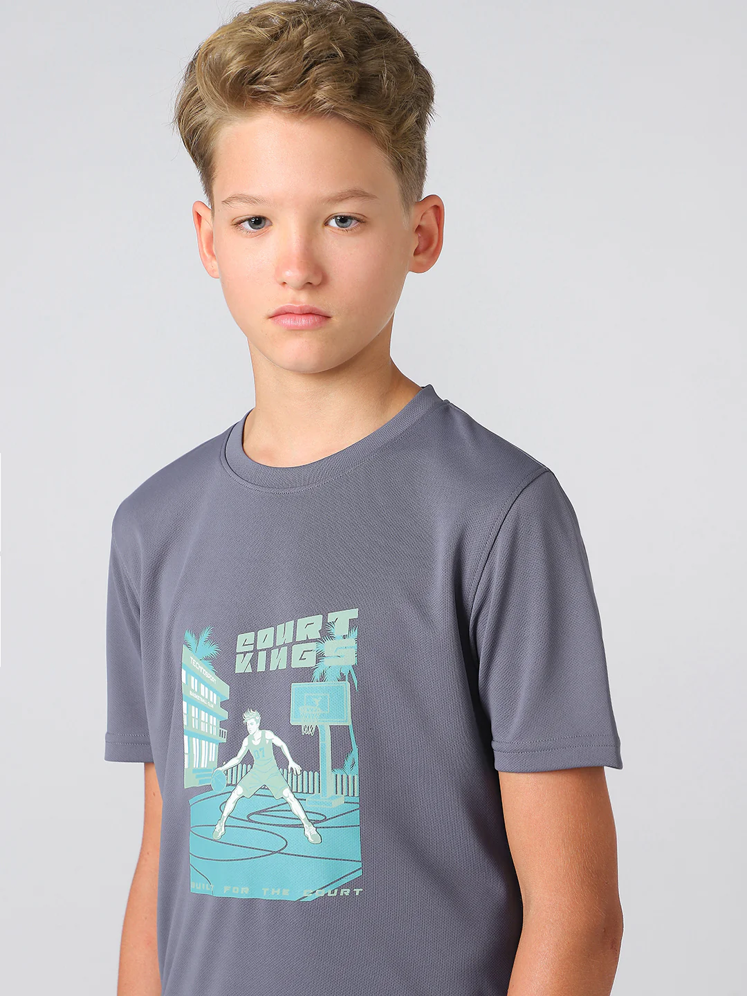 Boys Printed Slim Fit Round Neck Sports T-shirt with TECHNOCOOL+ - Image 6