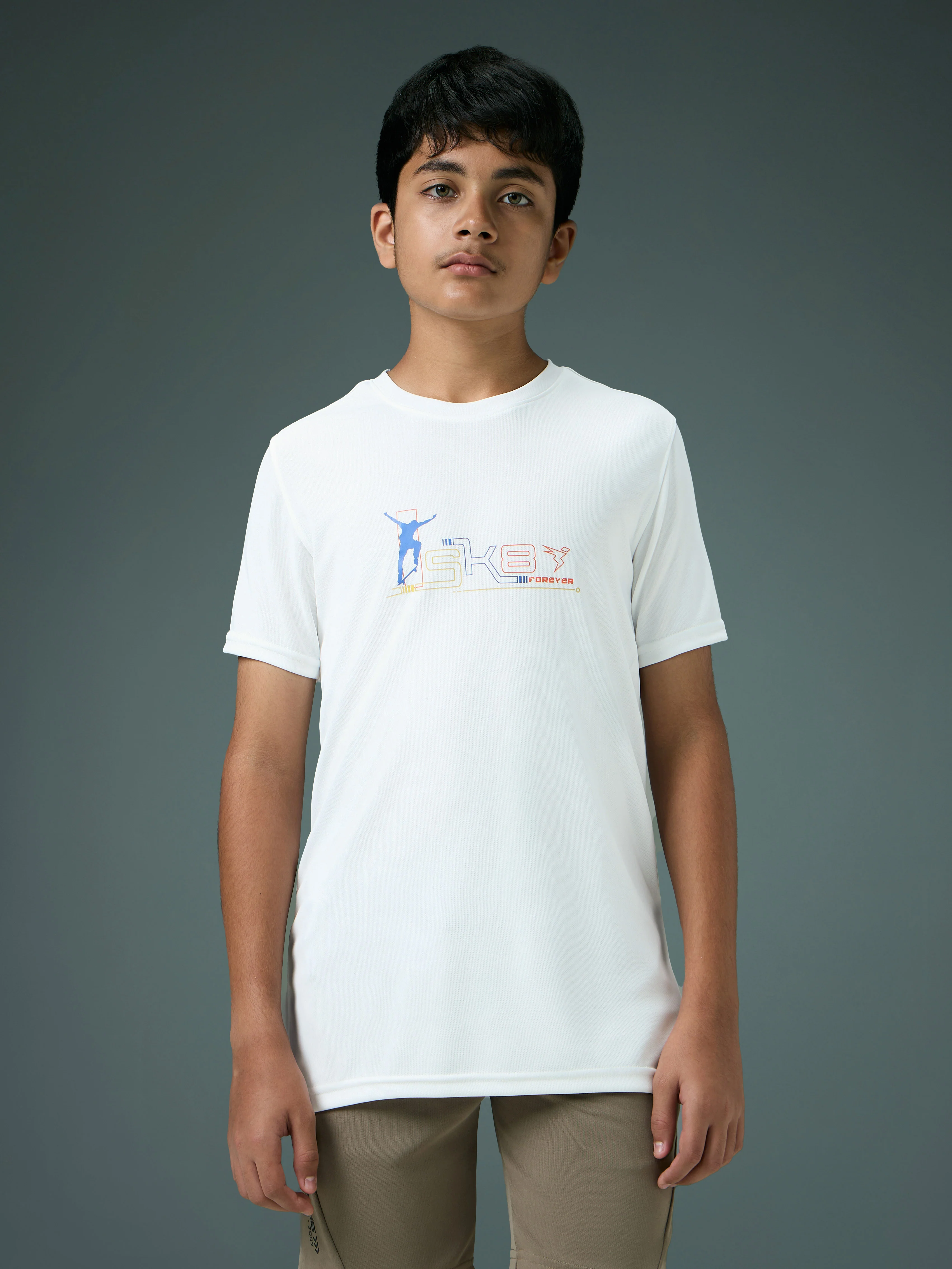 Boys Printed Slim Fit Round Neck Sports T-shirt with TECHNOCOOL+ - Image 2