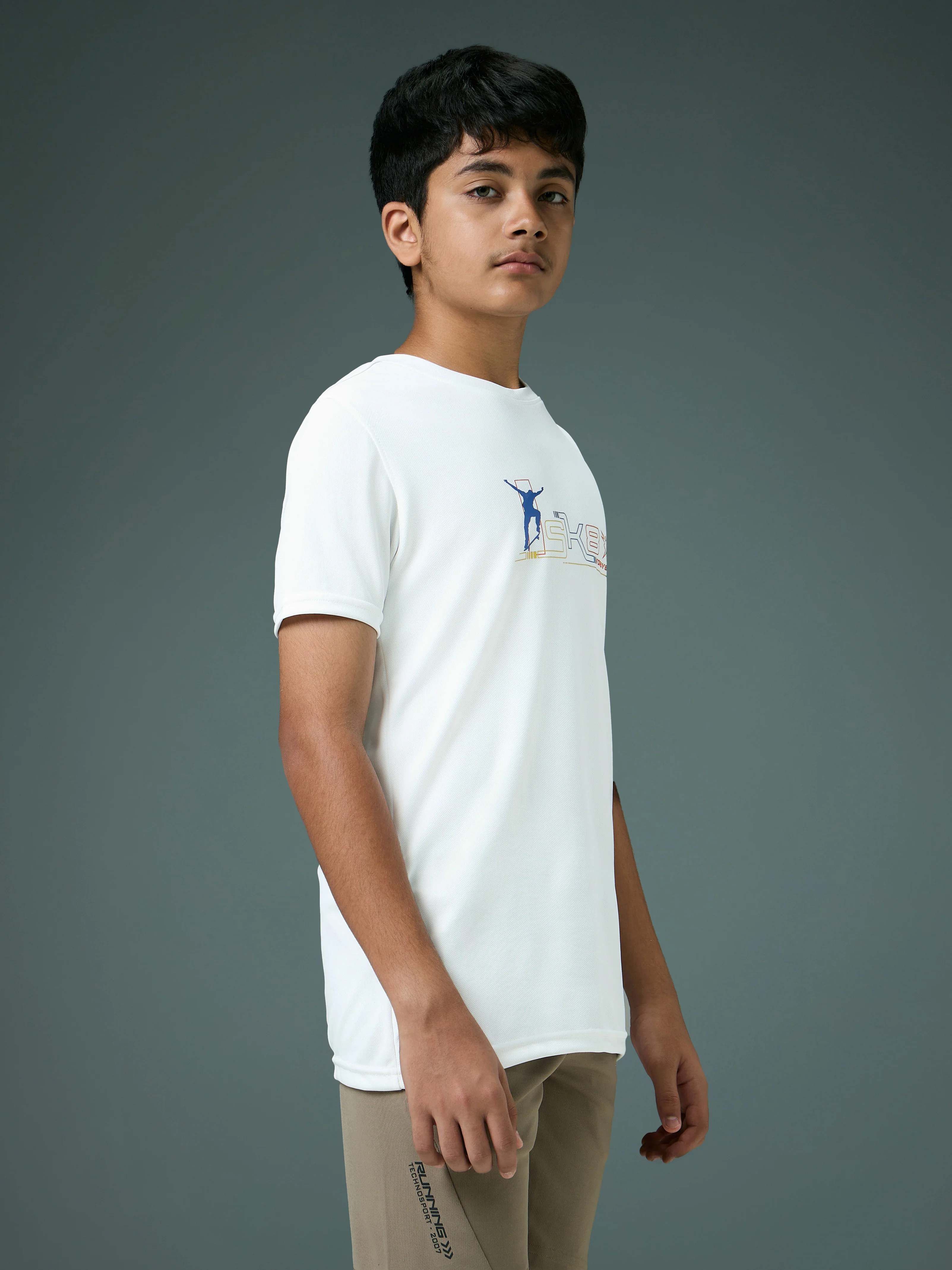 Boys Printed Slim Fit Round Neck Sports T-shirt with TECHNOCOOL+ - Image 4