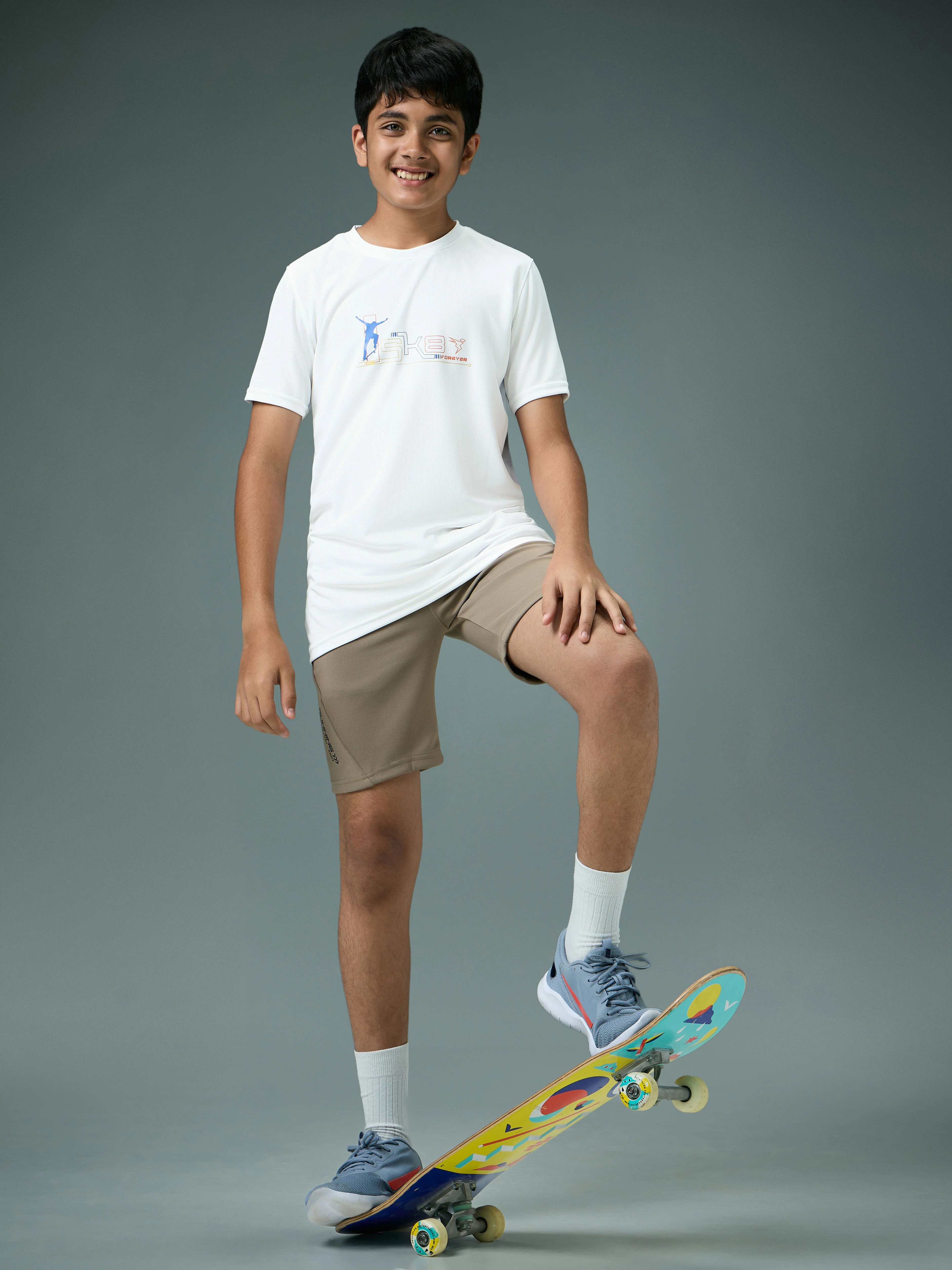 Boys Printed Slim Fit Round Neck Sports T-shirt with TECHNOCOOL+ - Image 5