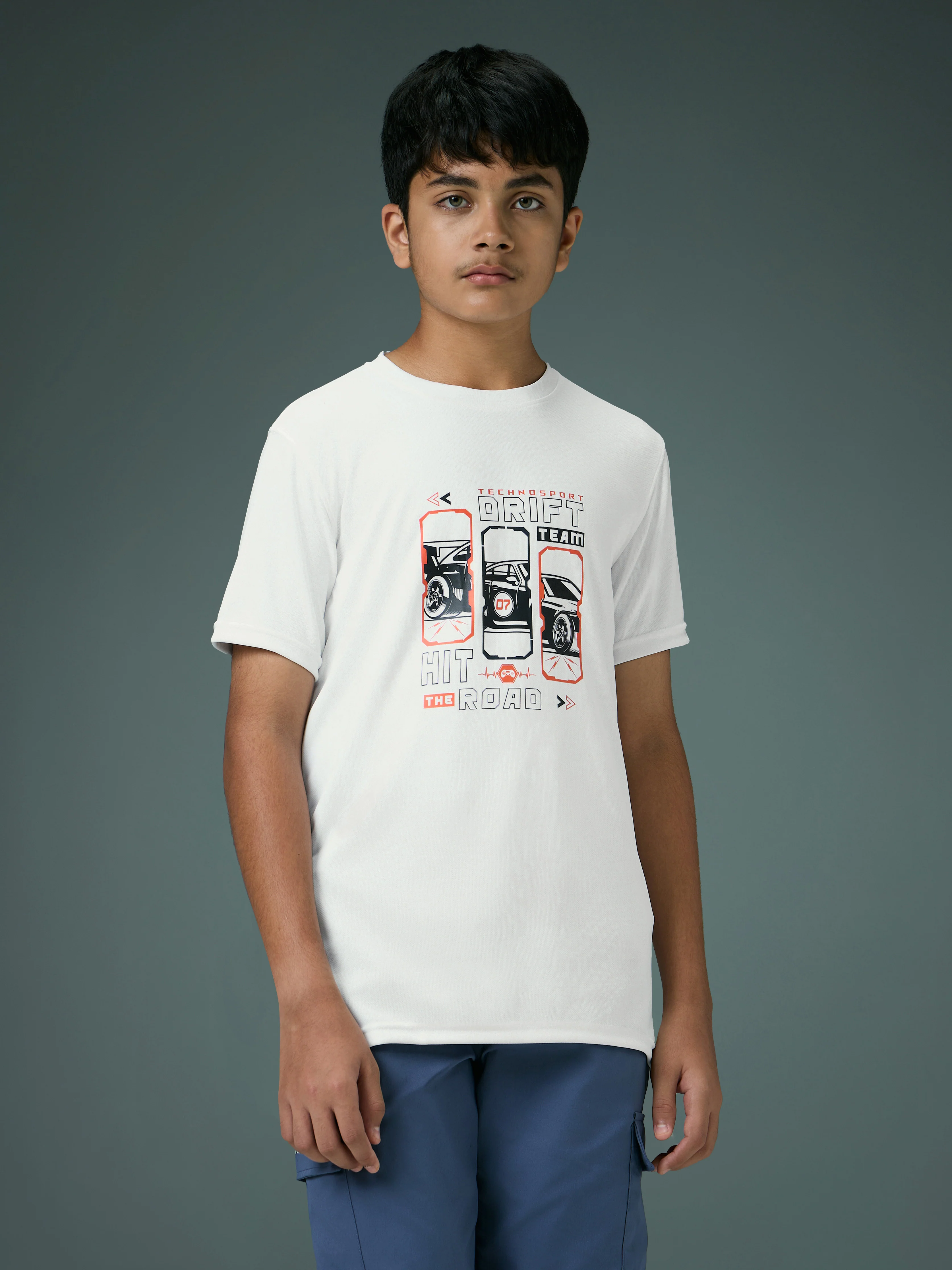 Boys Printed Slim Fit Round Neck Sports T-shirt with TECHNOCOOL+ - Image 2