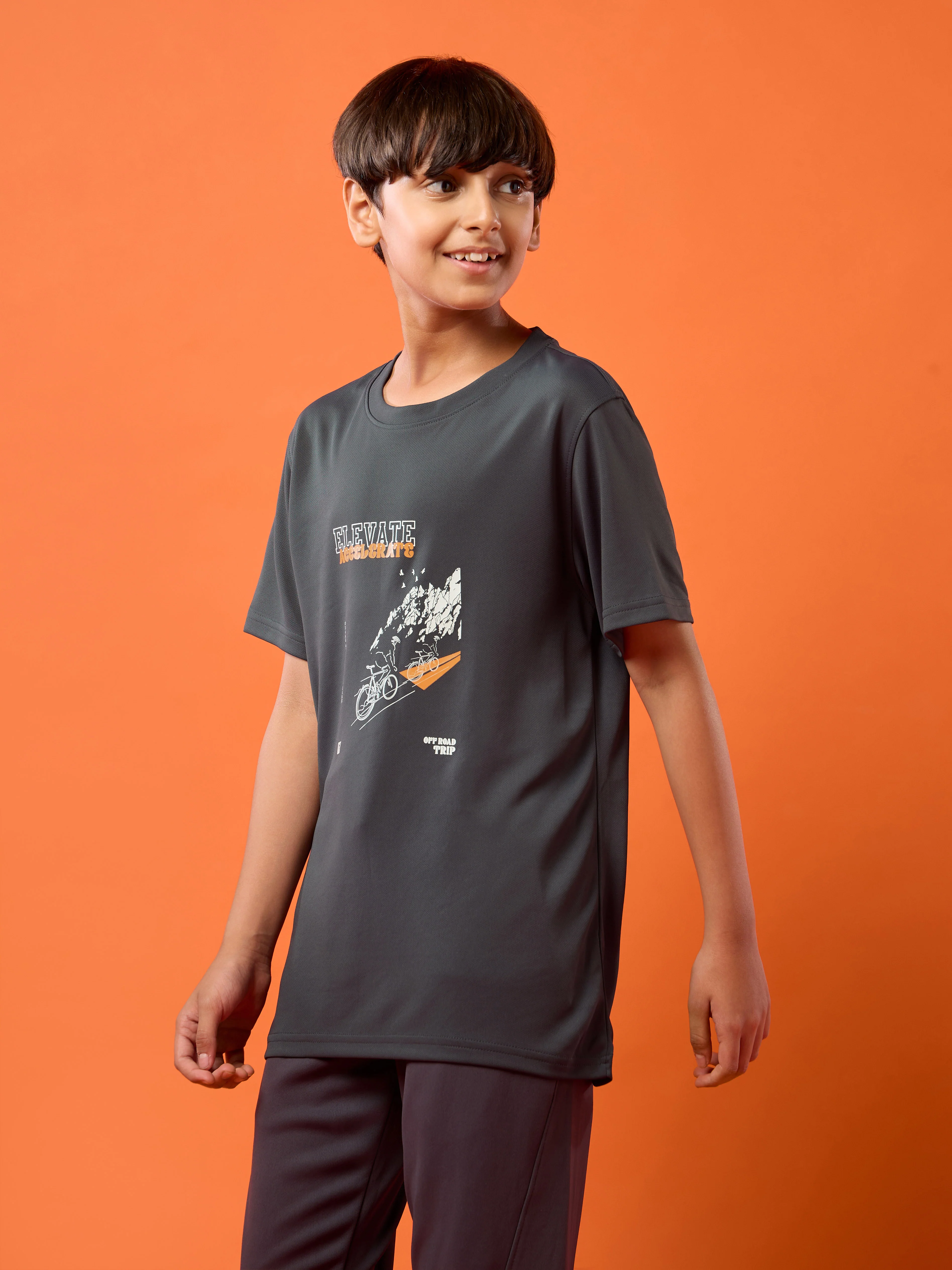 Boys Printed Slim Fit Round Neck Sports T-shirt with TECHNOCOOL+ - Image 3