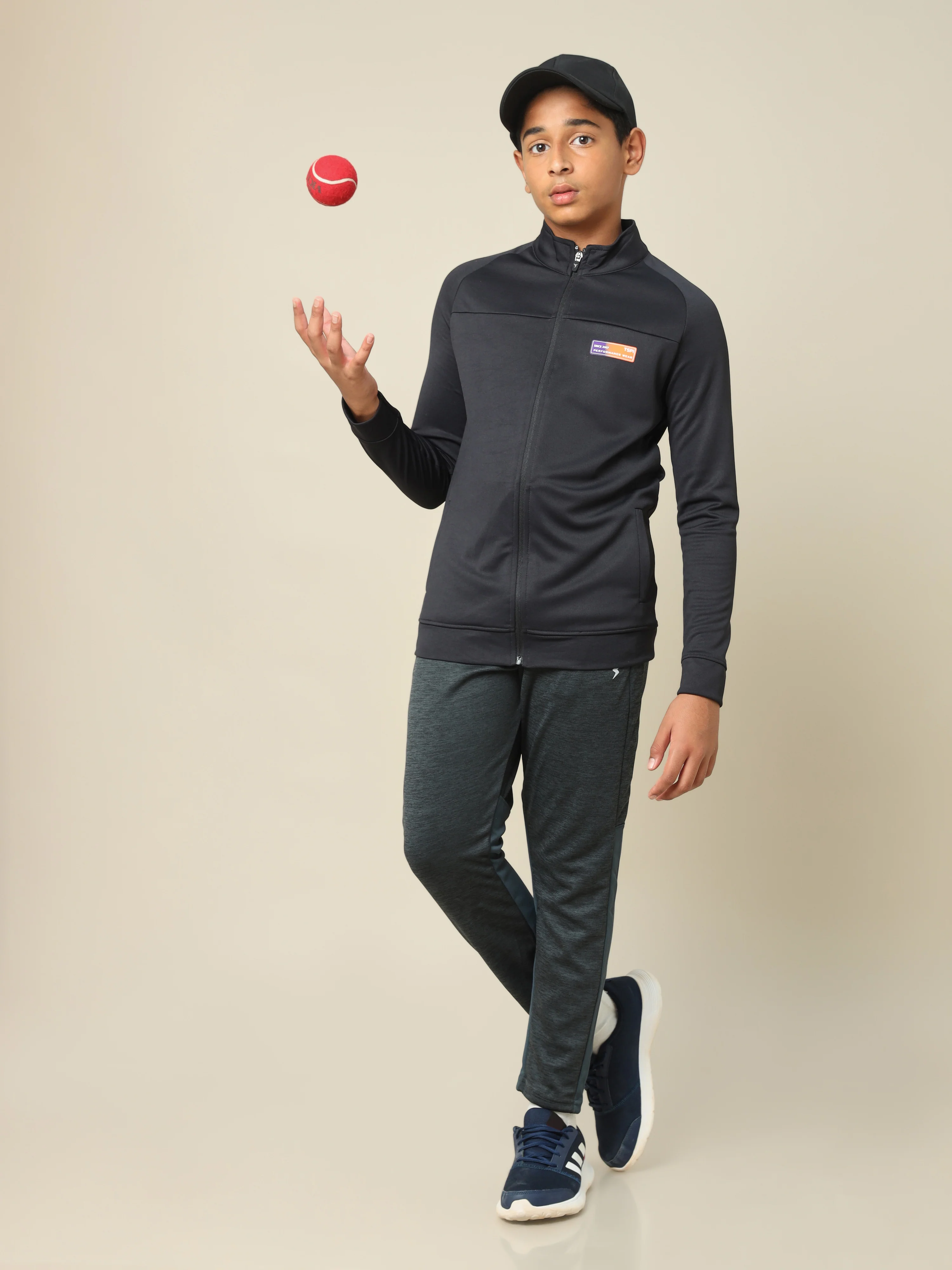 Boys Slim Fit Mock Neck Sports Jacket with TECHNO DRY - Image 5