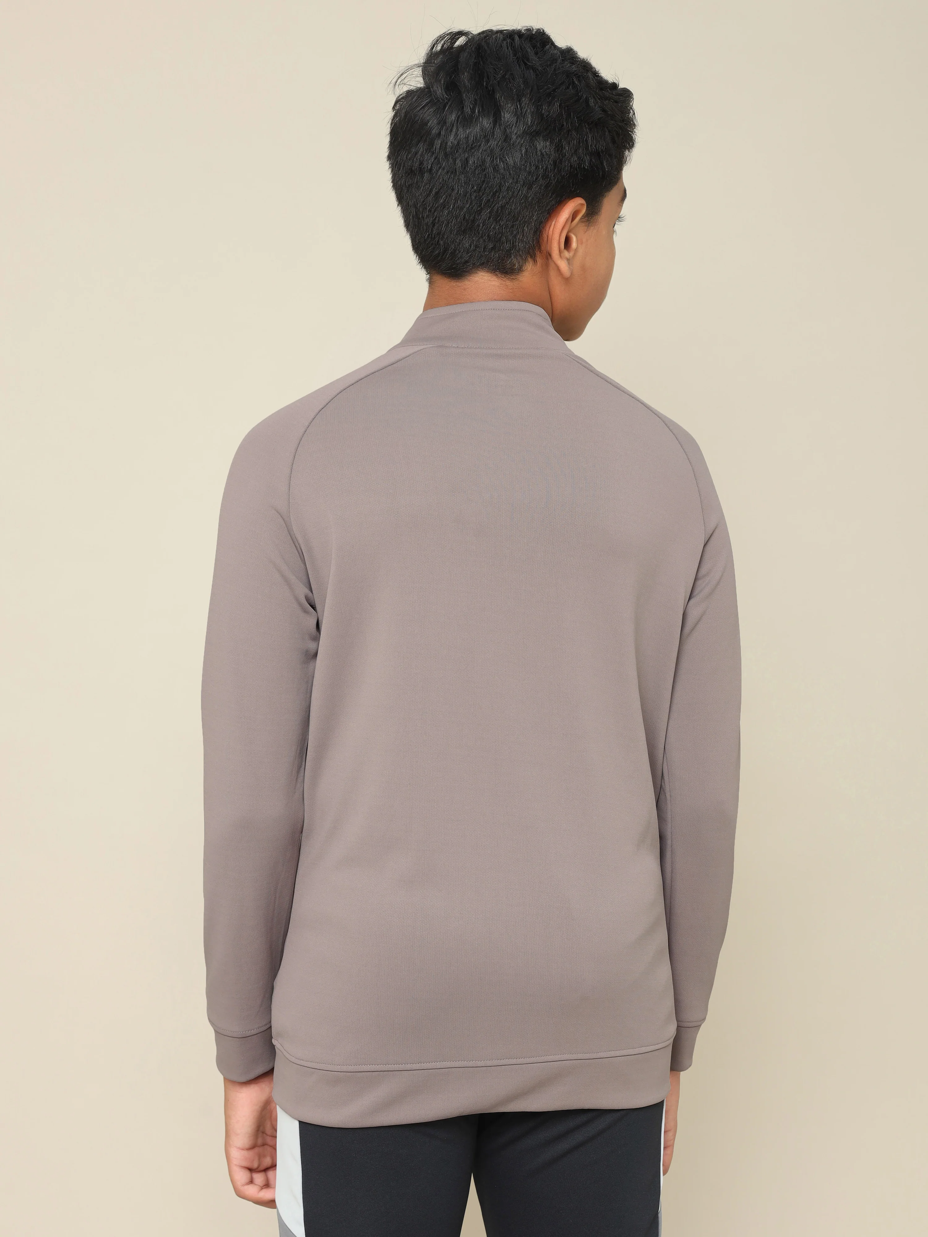 Boys Slim Fit Mock Neck Sports Jacket with TECHNO DRY - Image 3