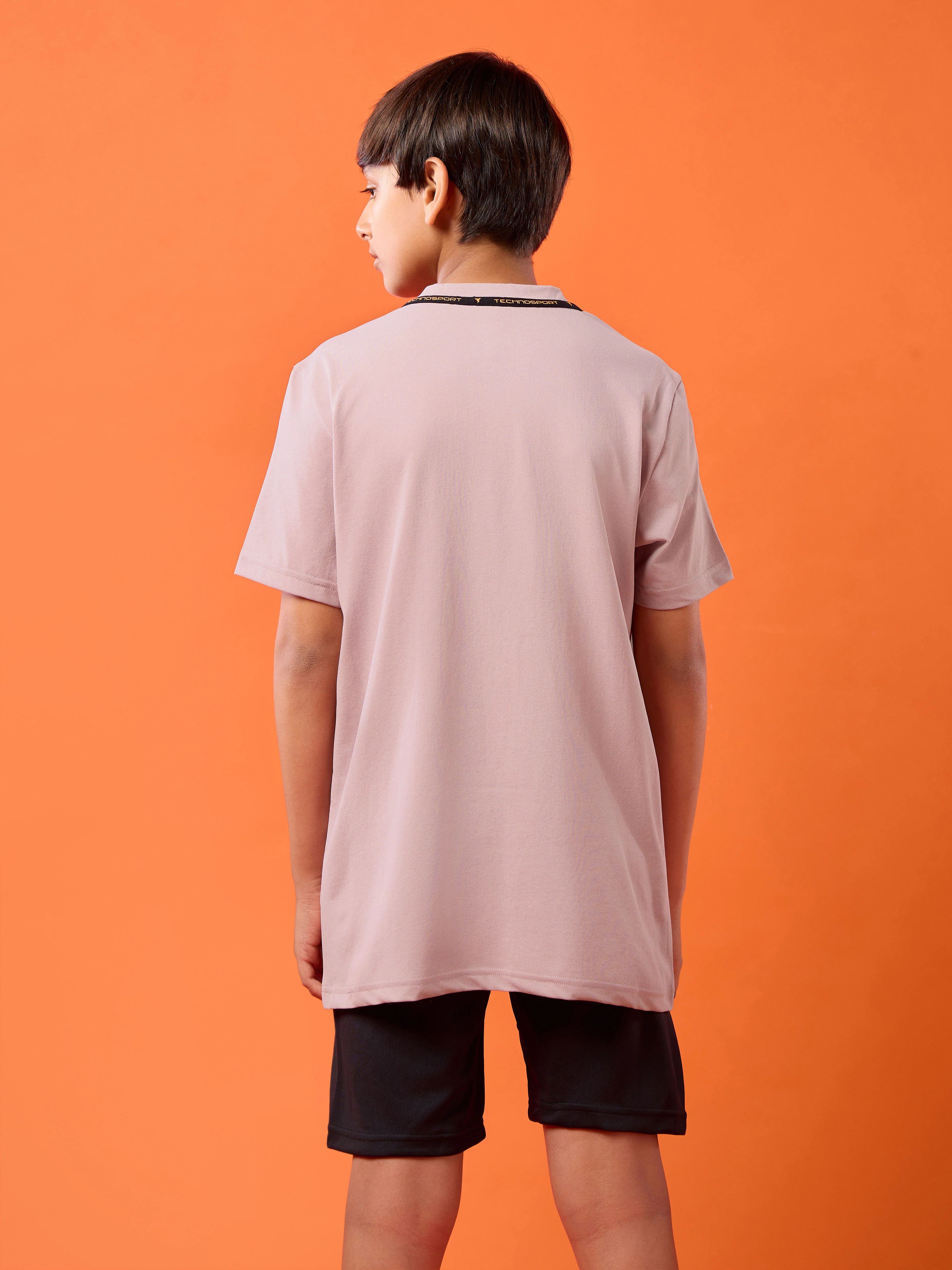 Boys Slim Fit Typography Printed Round Neck Sports T-shirt with COTFLEX - Image 3