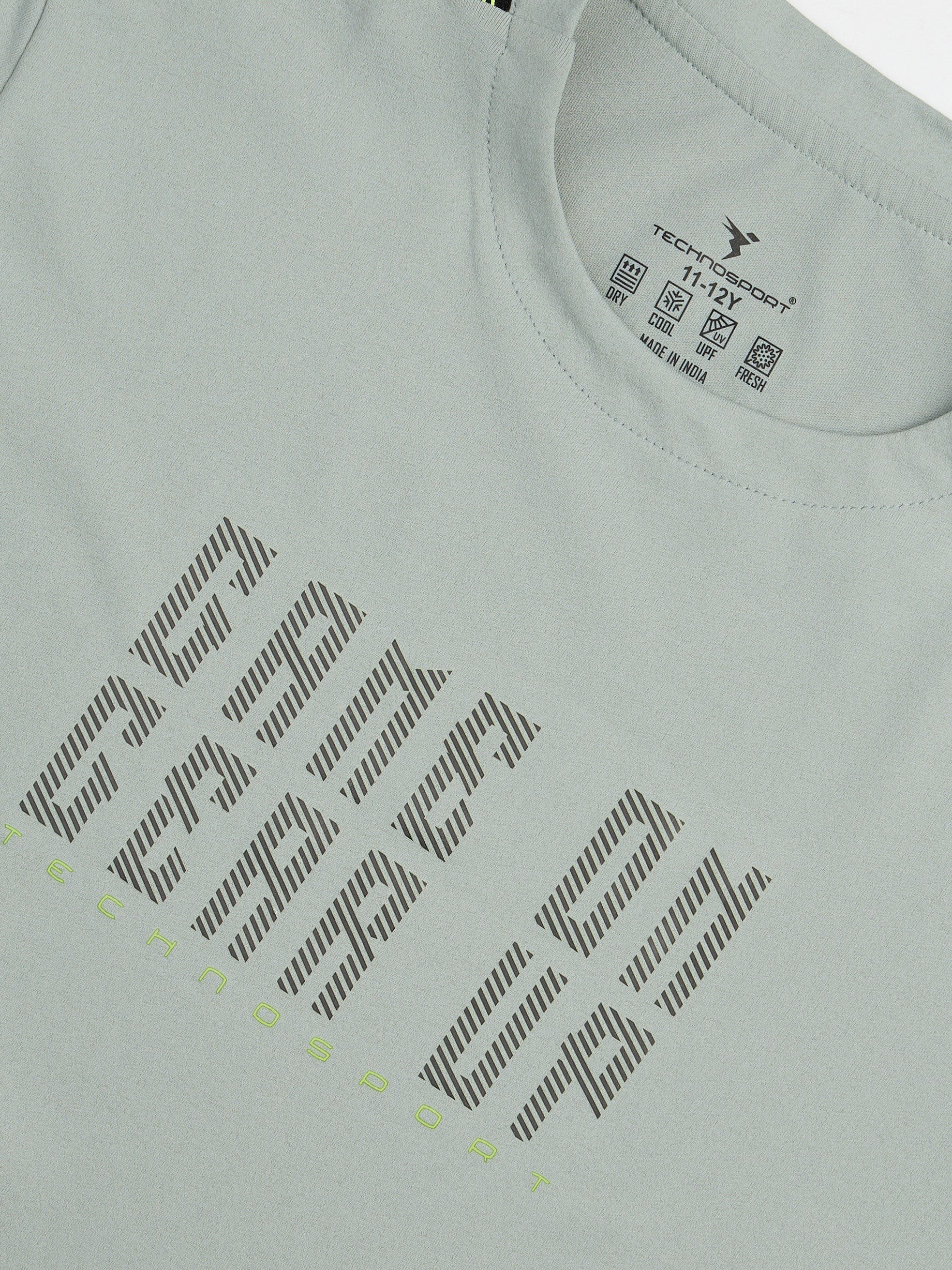 Boys Slim Fit Typography Printed Round Neck Sports T-shirt with COTFLEX - Image 9