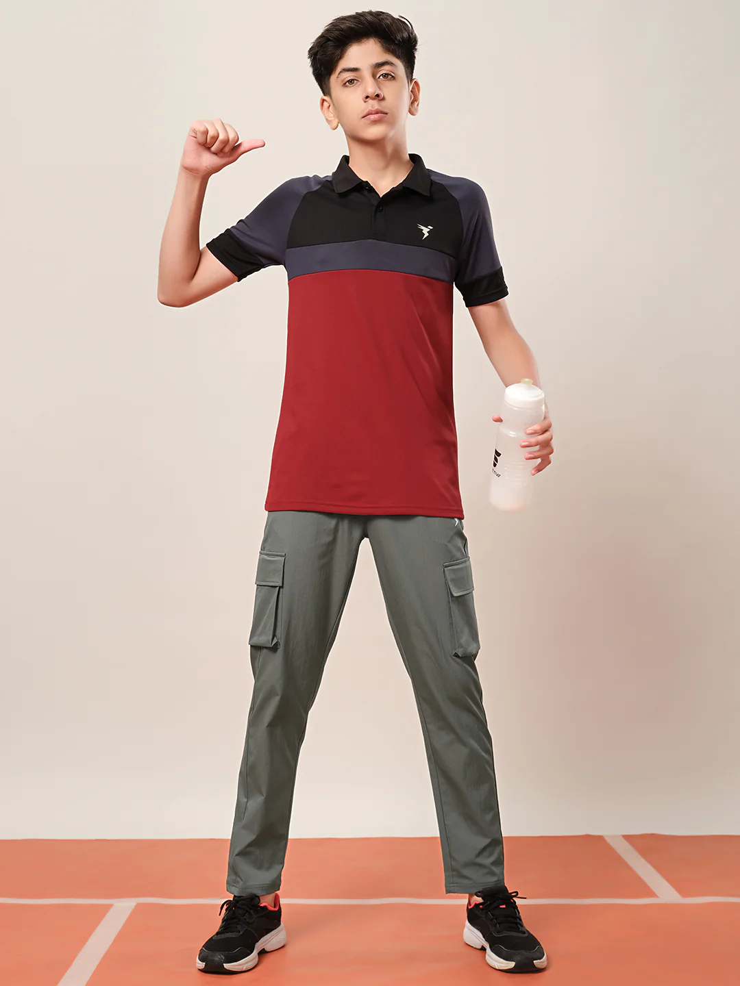 Boys Solid Regular Fit Cargo Trackpants with TS FLEXI - Image 4