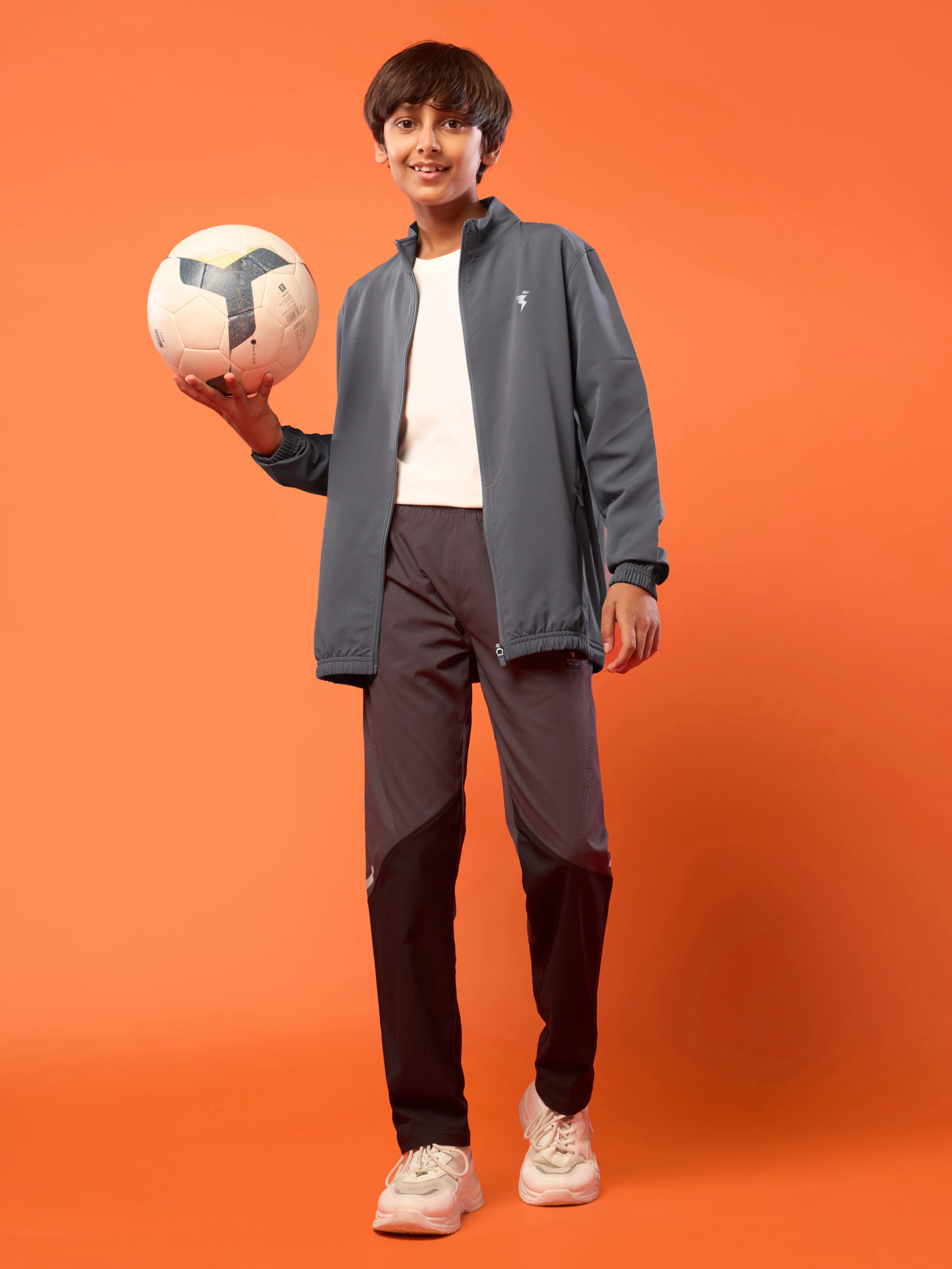 Boys Solid Slim Fit Mock Neck Sports Jacket with TECHNOLITE - Image 7