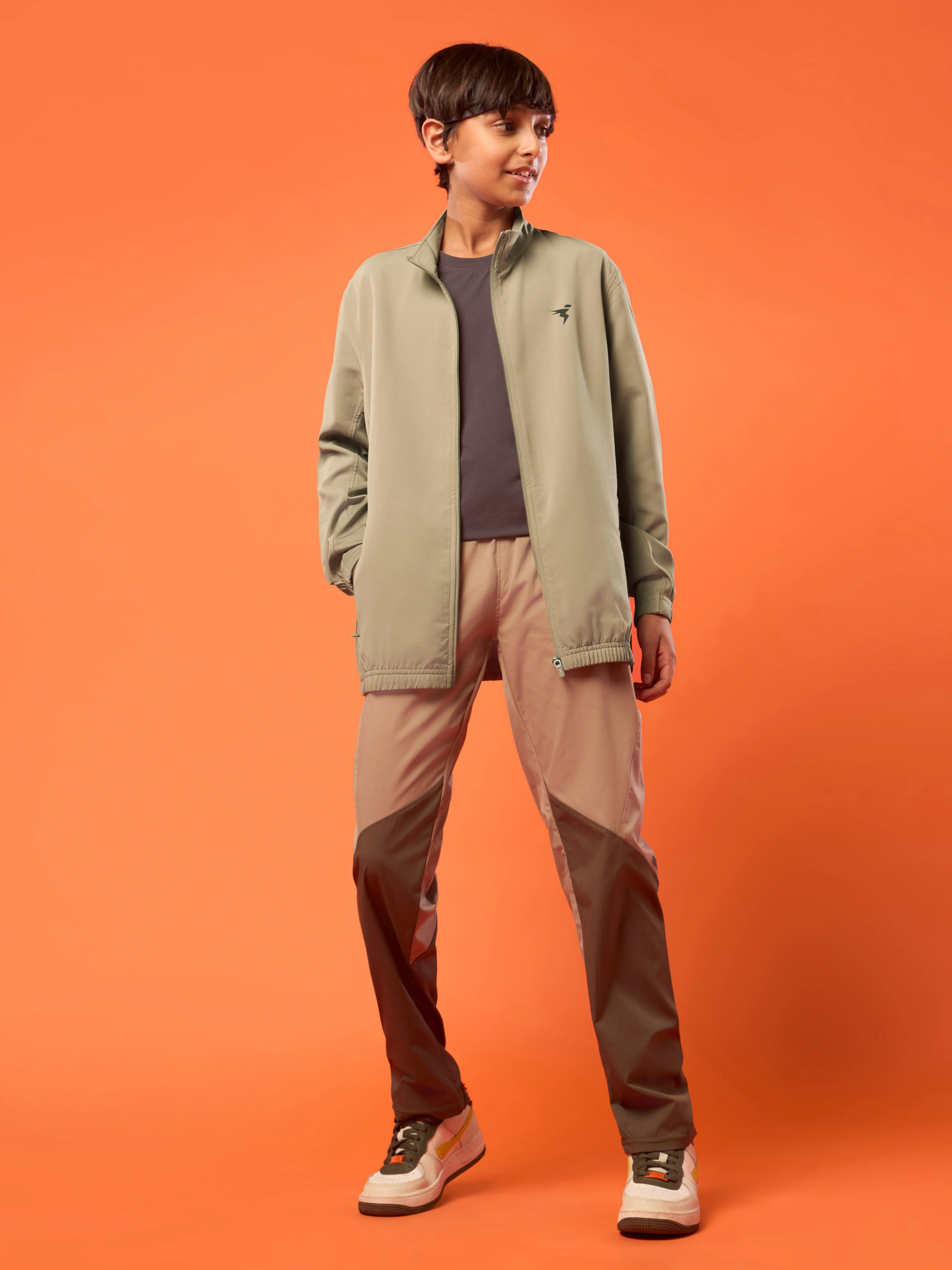 Boys Solid Slim Fit Mock Neck Sports Jacket with TECHNOLITE - Image 7