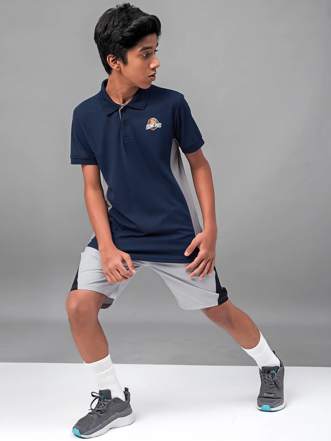 Boys Solid Slim Fit Polo Sports T-shirt with MATPIQ - Image 3