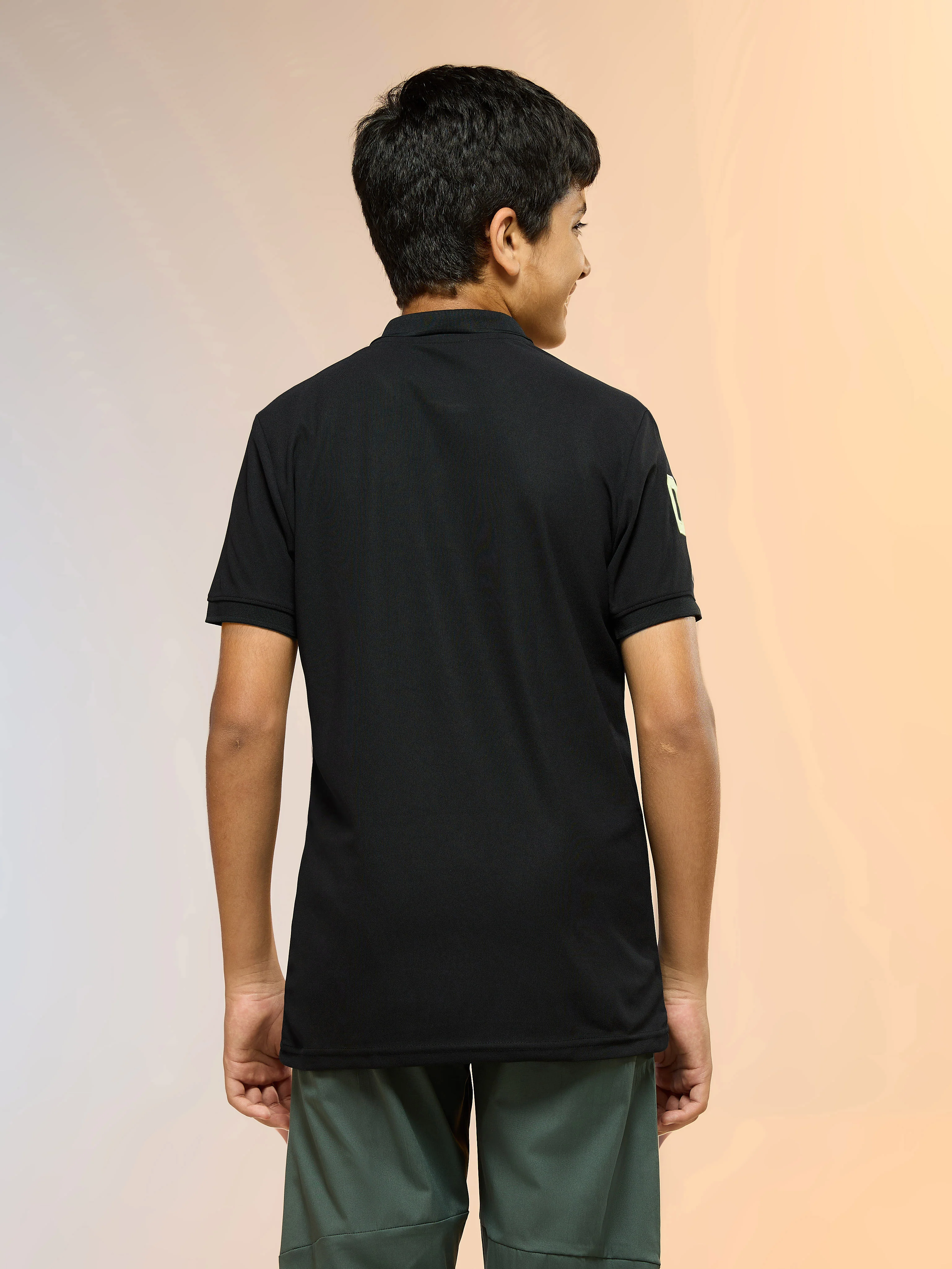 Boys Solid Slim Fit Polo Sports T-shirt with MATPIQ - Image 3