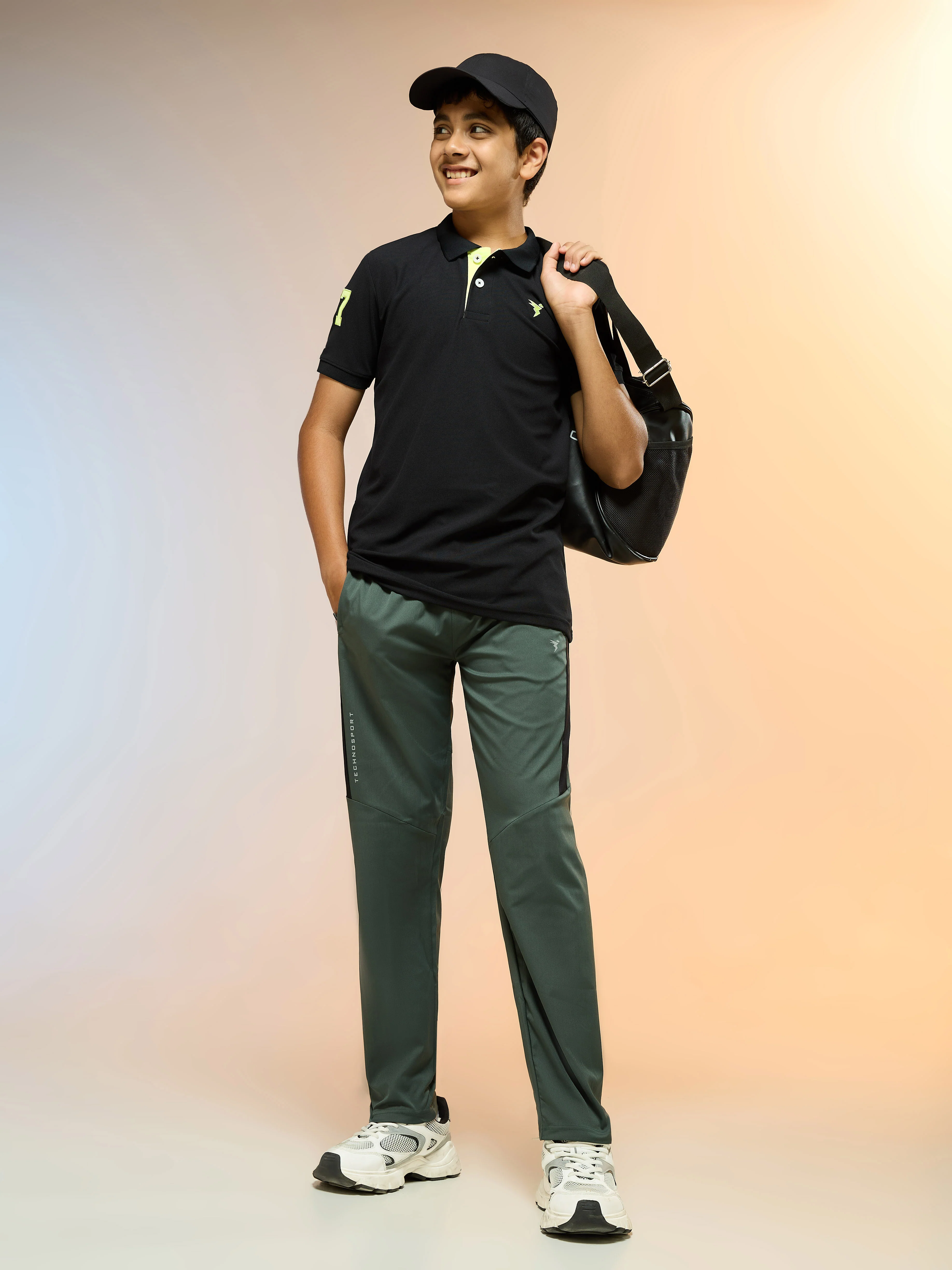 Boys Solid Slim Fit Polo Sports T-shirt with MATPIQ - Image 5