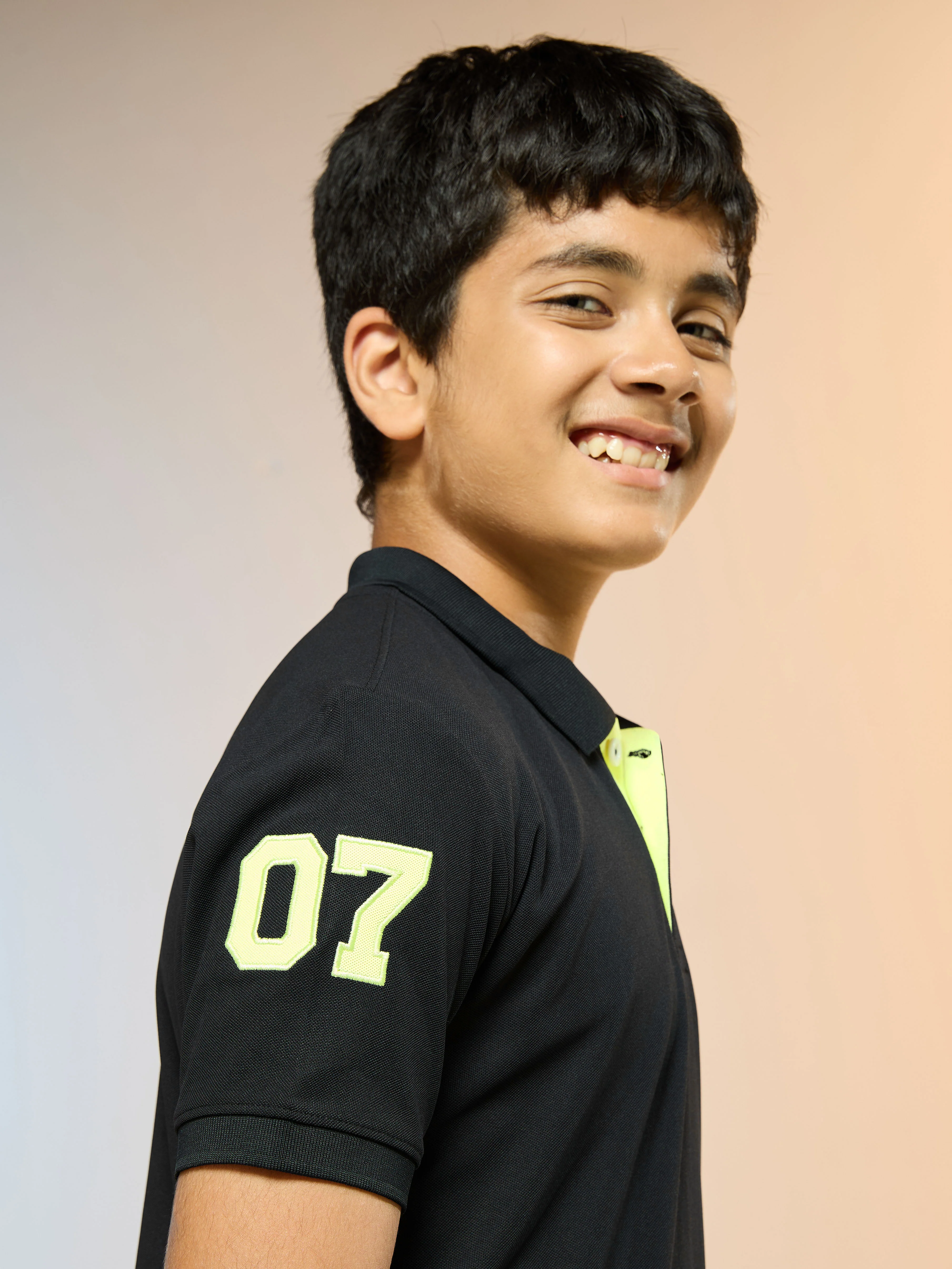 Boys Solid Slim Fit Polo Sports T-shirt with MATPIQ - Image 7
