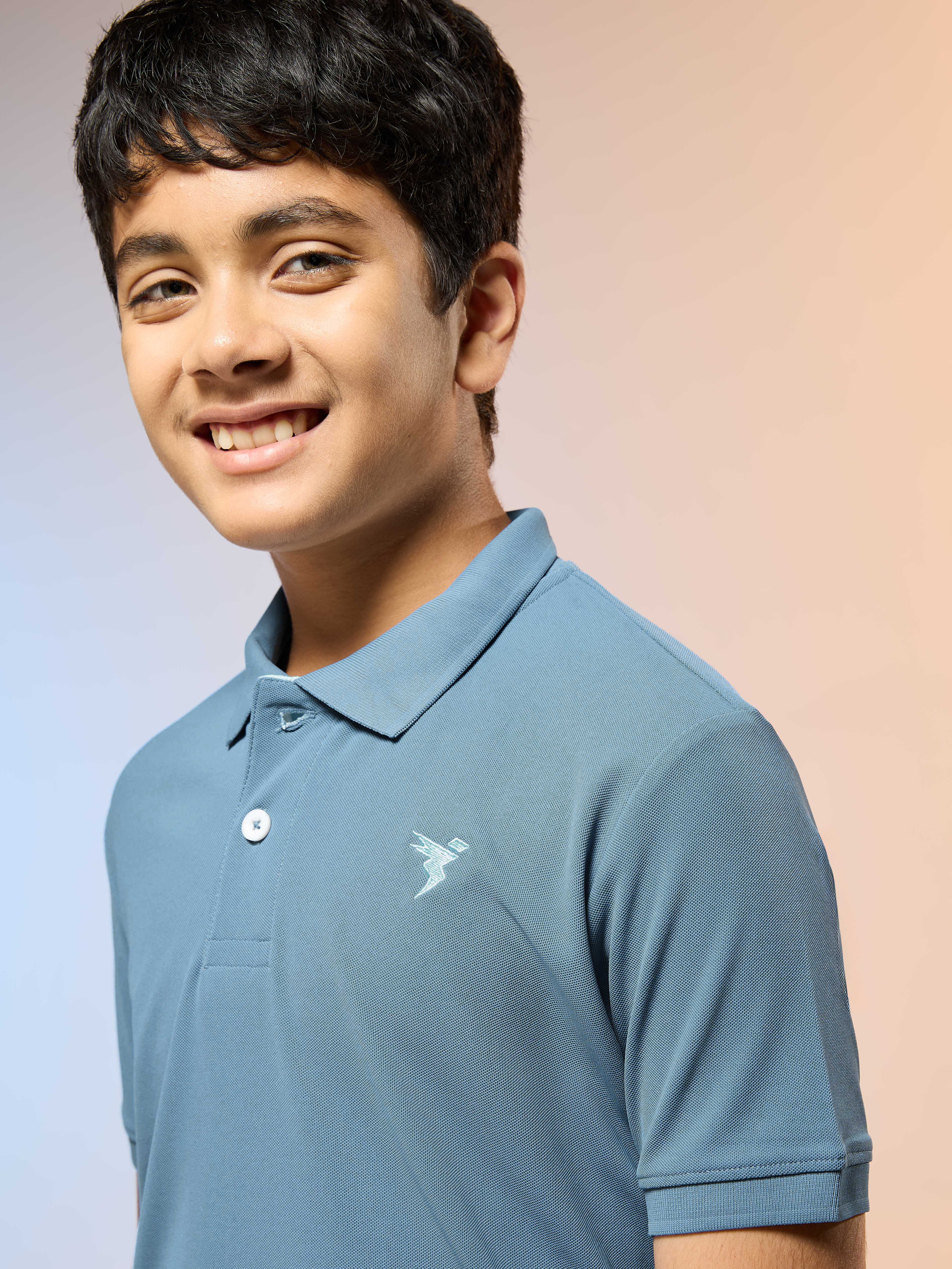 Boys Solid Slim Fit Polo Sports T-shirt with MATPIQ - Image 6