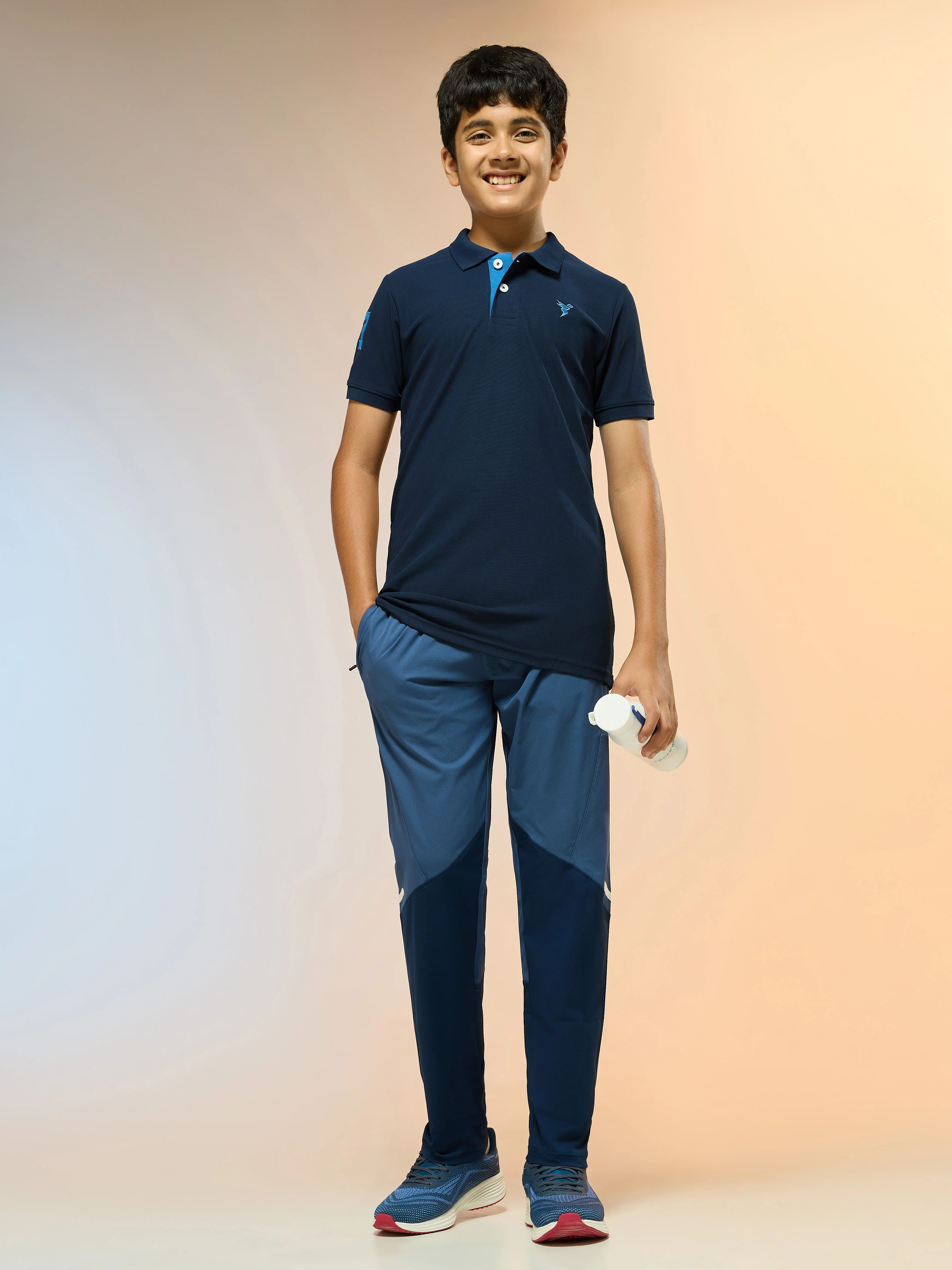 Boys Solid Slim Fit Polo Sports T-shirt with MATPIQ - Image 5