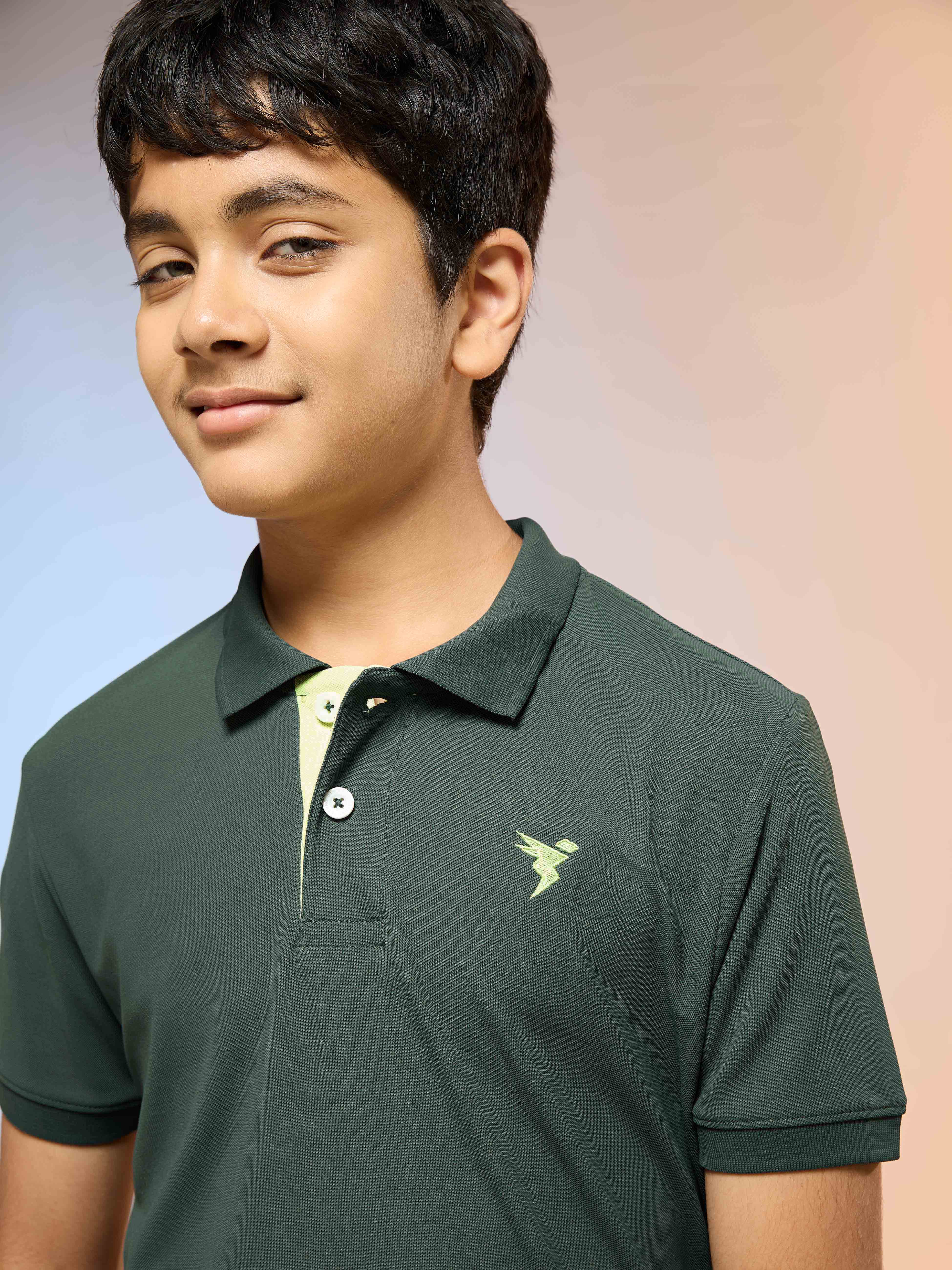 Boys Solid Slim Fit Polo Sports T-shirt with MATPIQ - Image 6