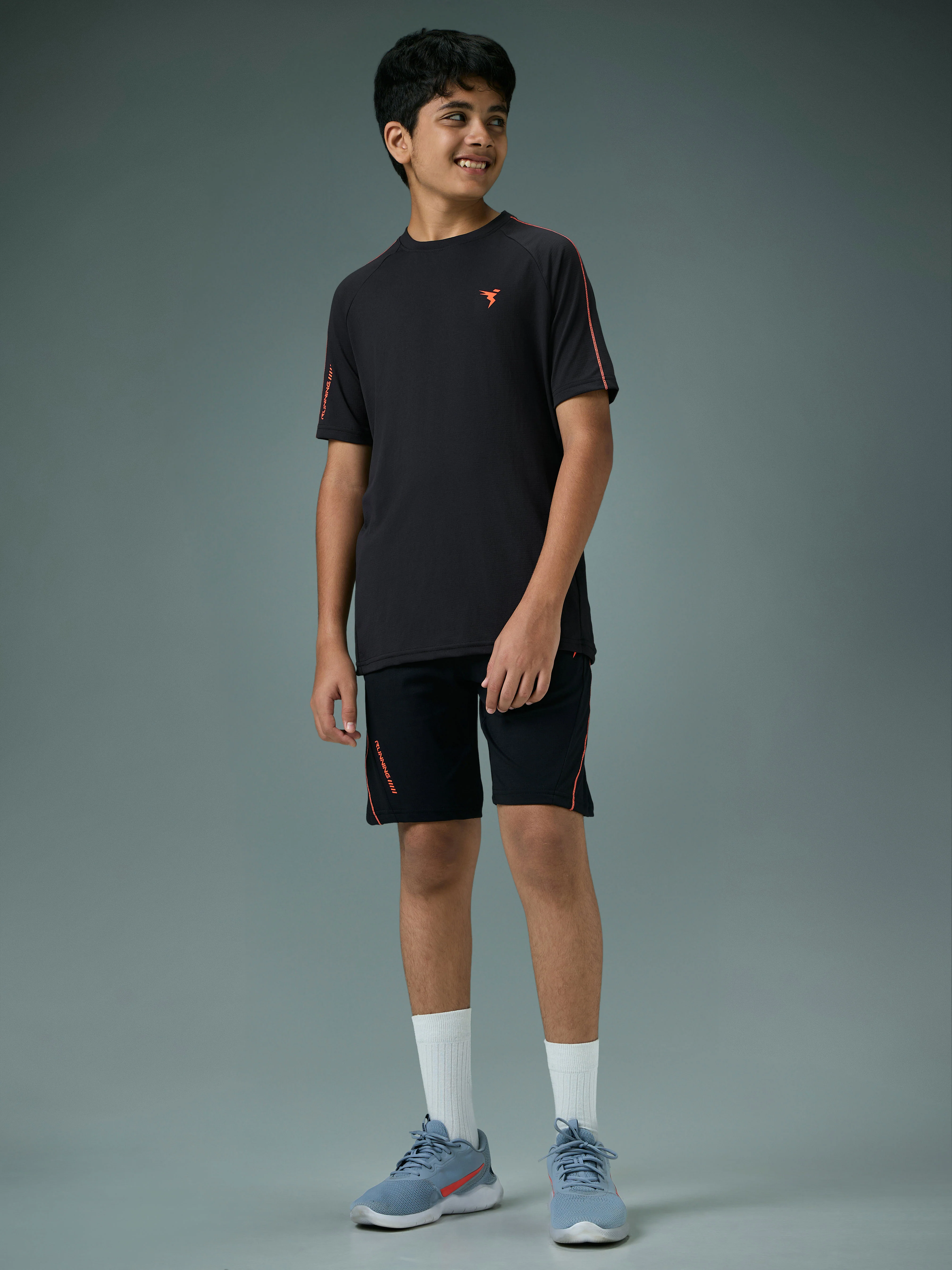 Boys Solid Slim Fit Round Neck Sports T-shirt with COTFLEX - Image 5