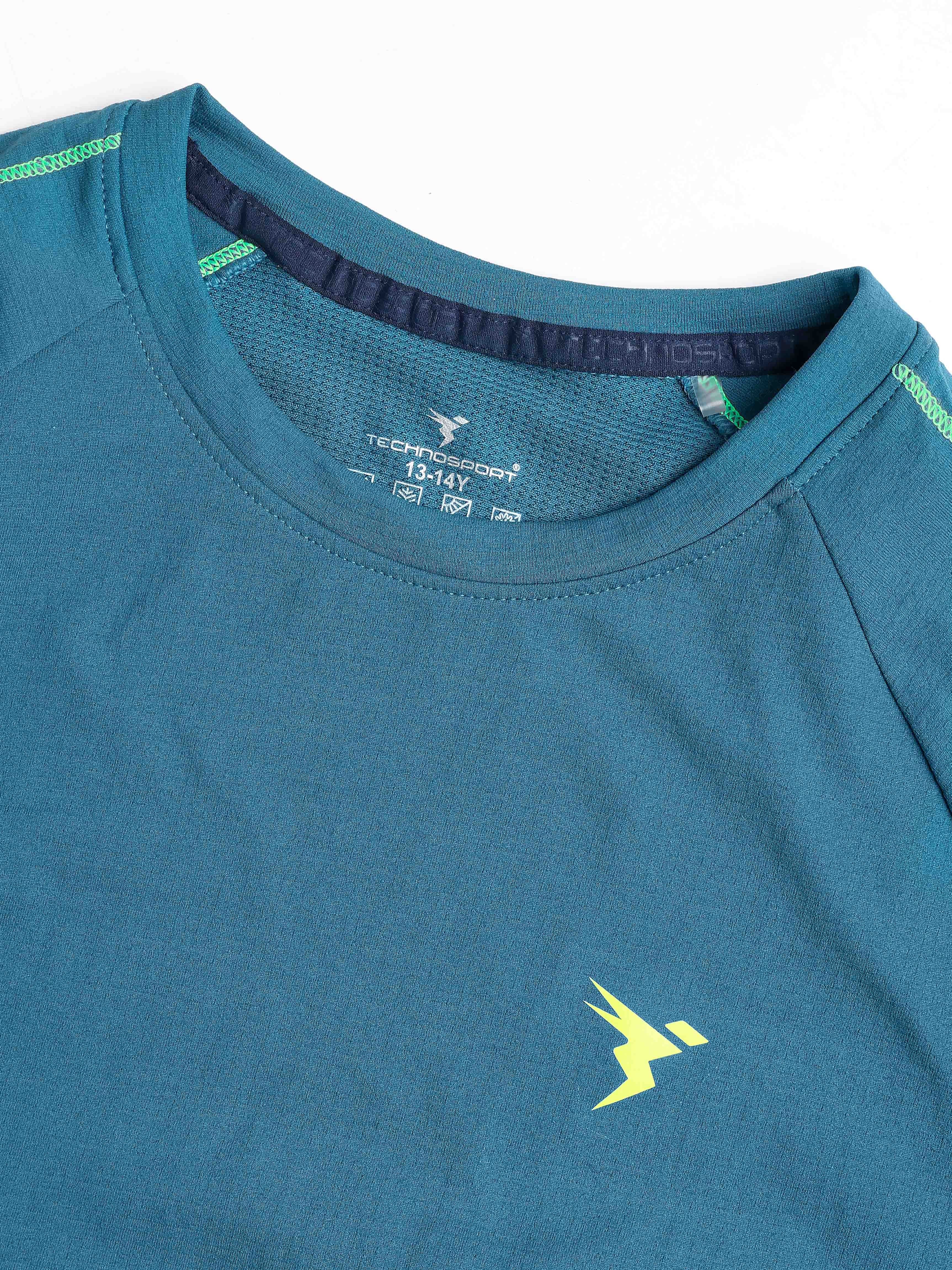 Boys Solid Slim Fit Round Neck Sports T-shirt with COTFLEX - Image 7