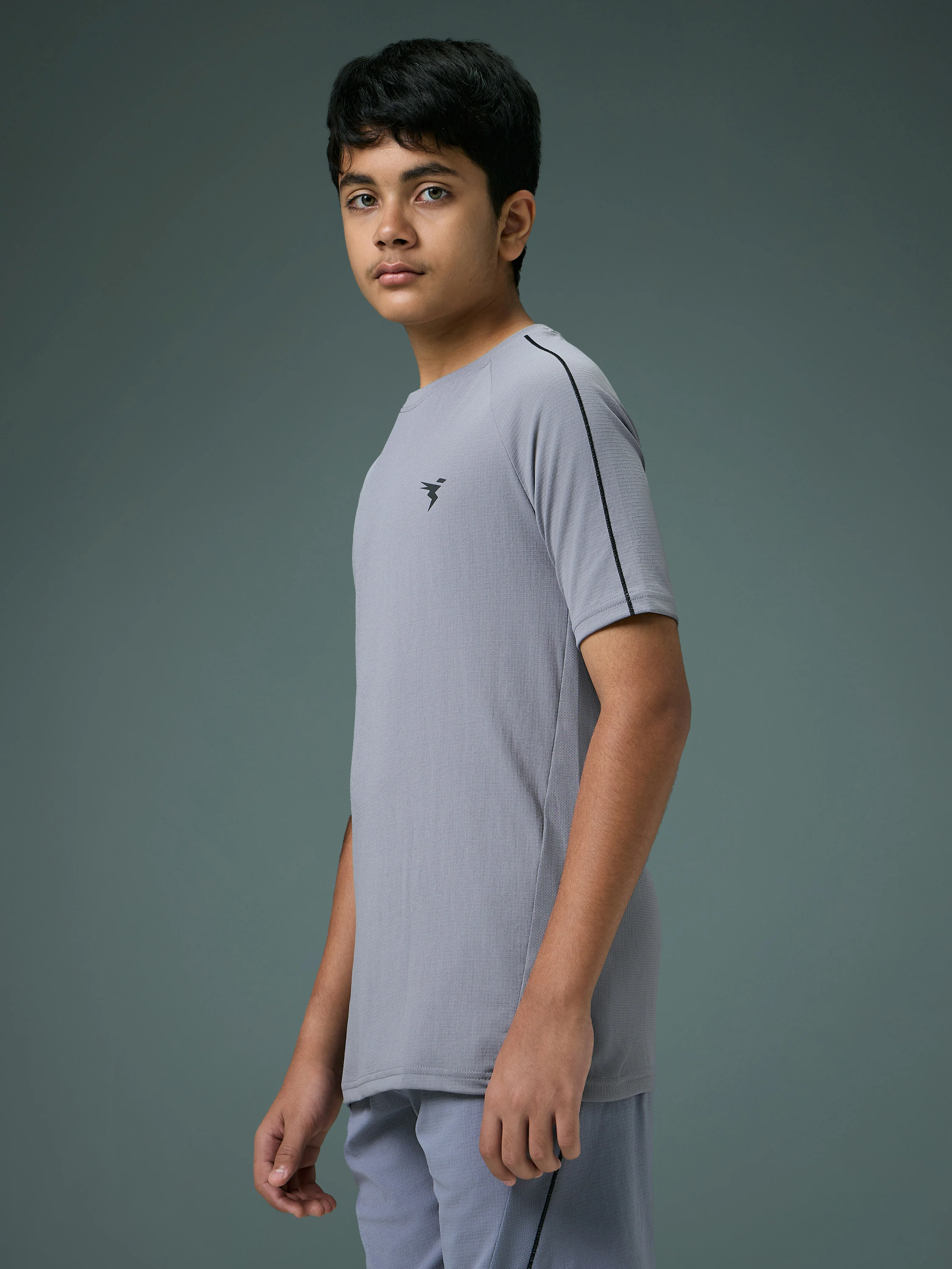 Boys Solid Slim Fit Round Neck Sports T-shirt with COTFLEX - Image 4