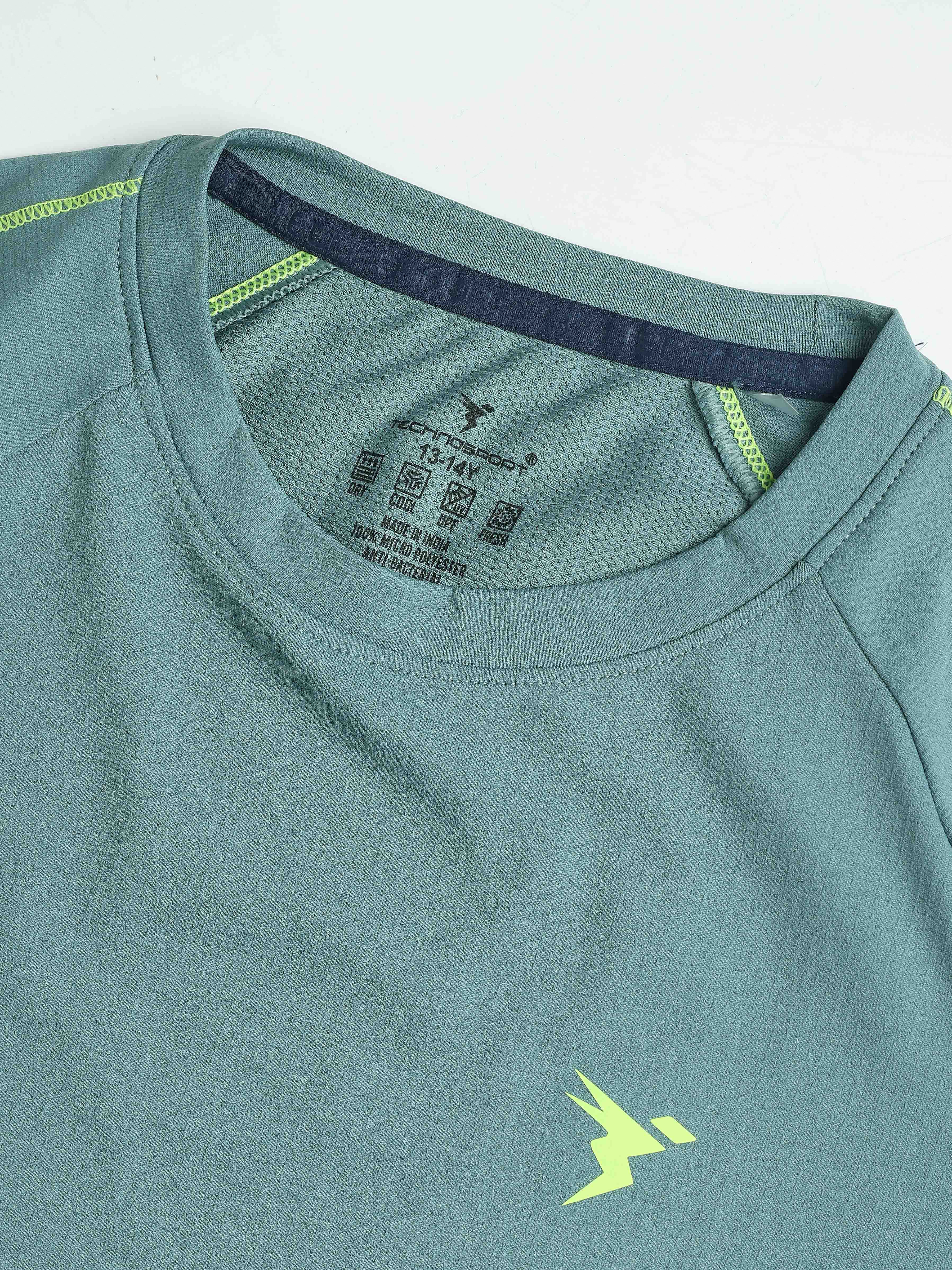 Boys Solid Slim Fit Round Neck Sports T-shirt with COTFLEX - Image 7