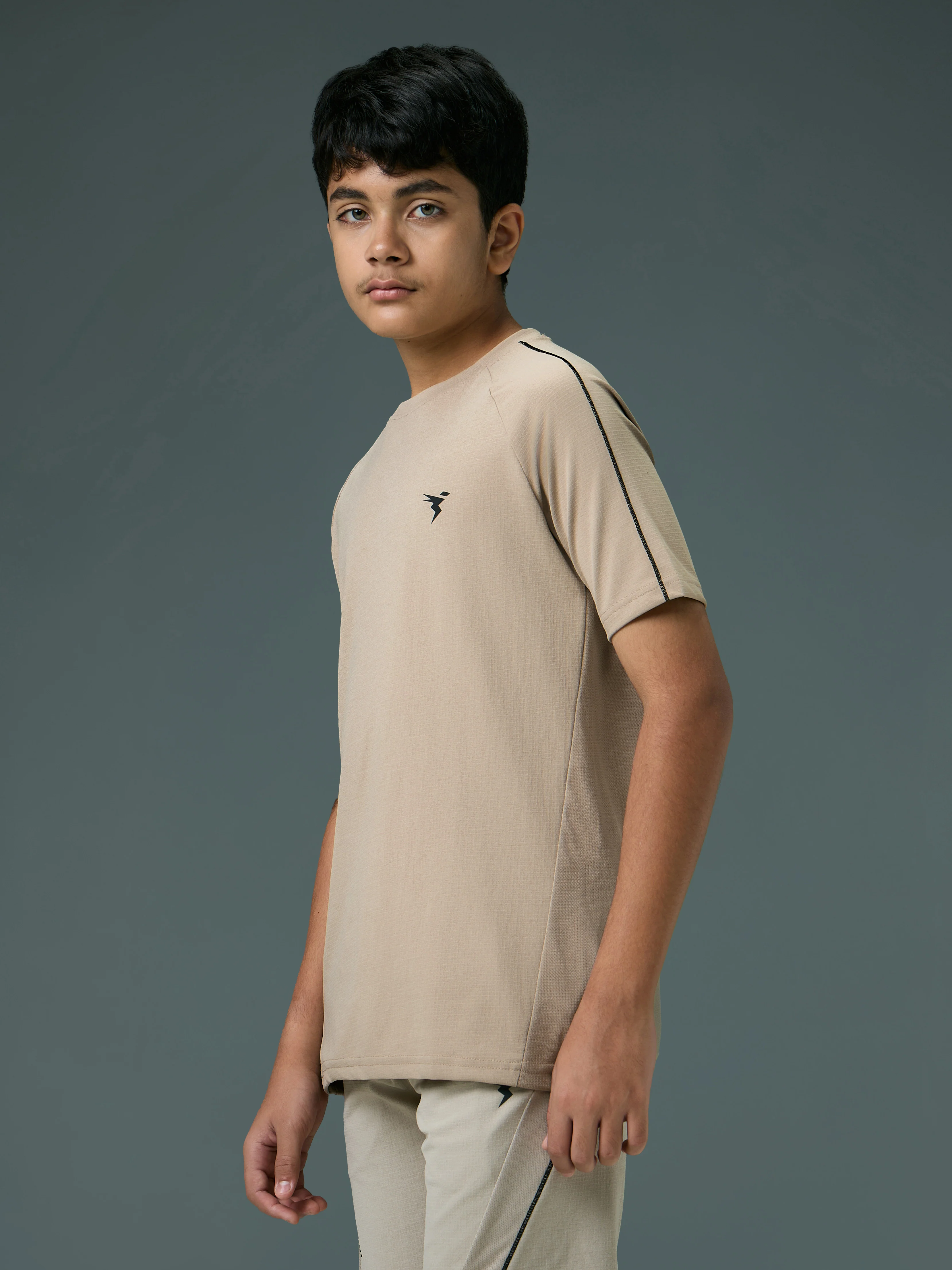 Boys Solid Slim Fit Round Neck Sports T-shirt with COTFLEX - Image 4