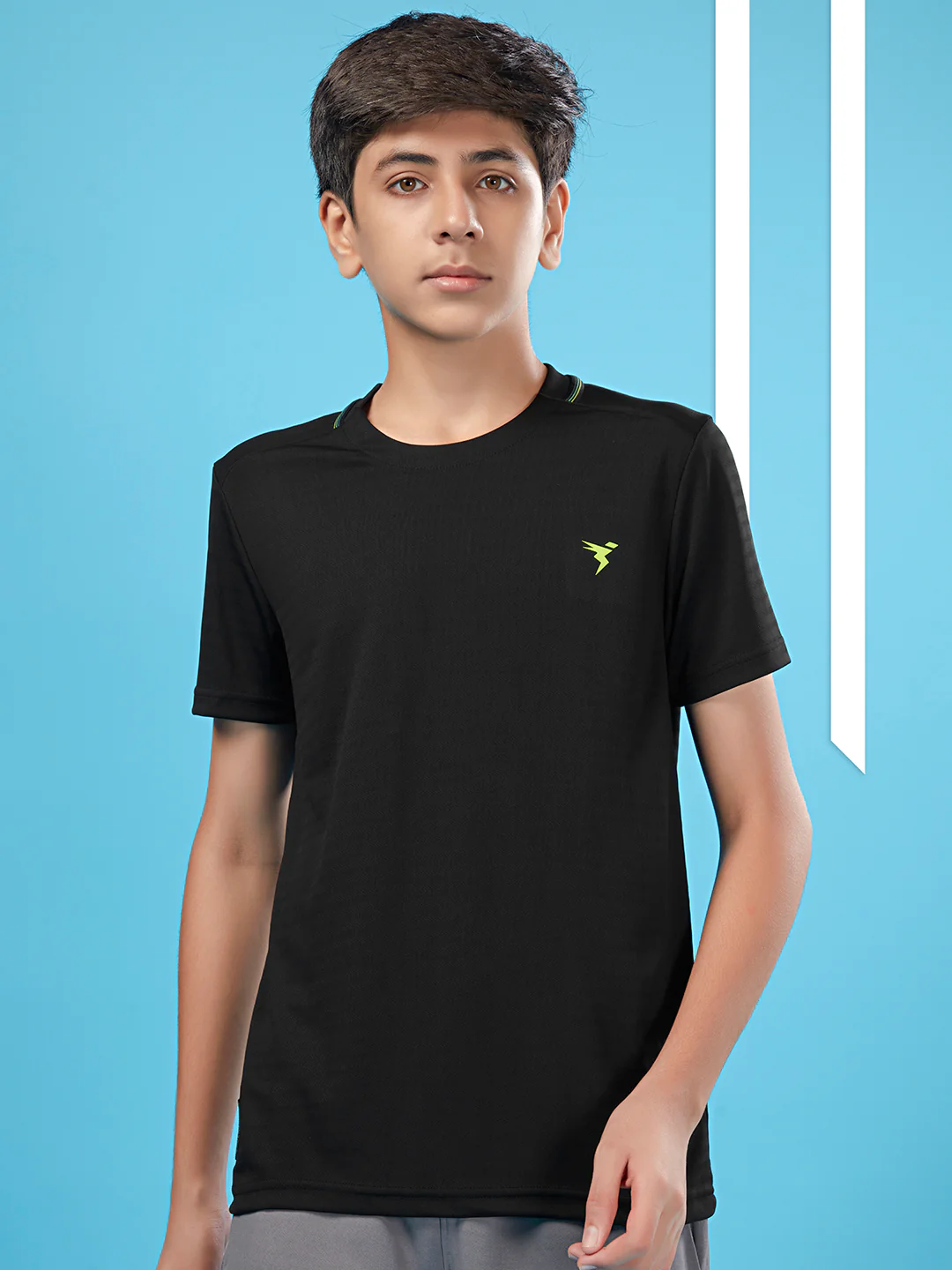 Boys Solid Slim Fit Round Neck T-shirt with TECHNOCOOL+ - Image 2