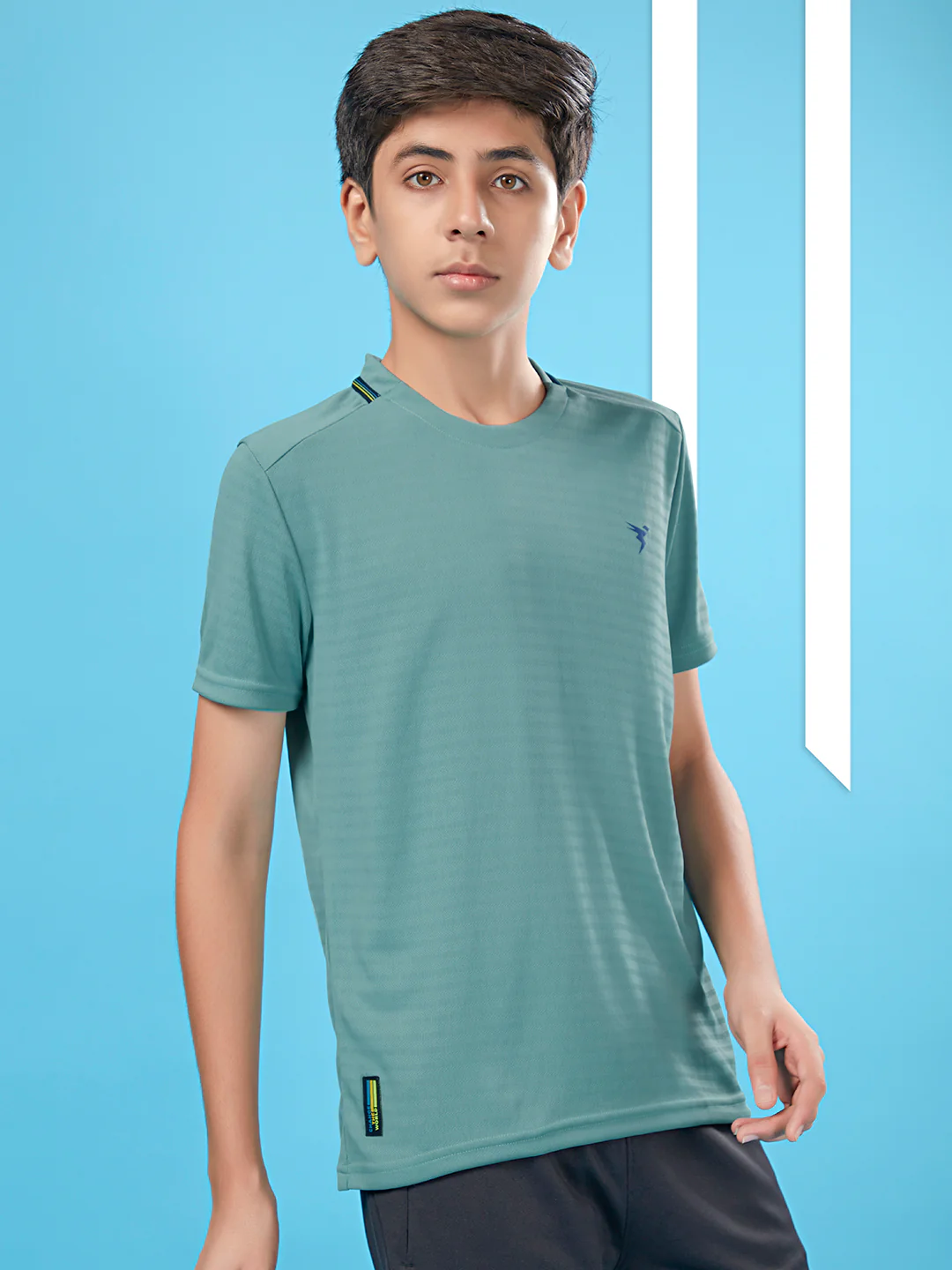 Boys Solid Slim Fit Round Neck T-shirt with TECHNOCOOL+ - Image 3