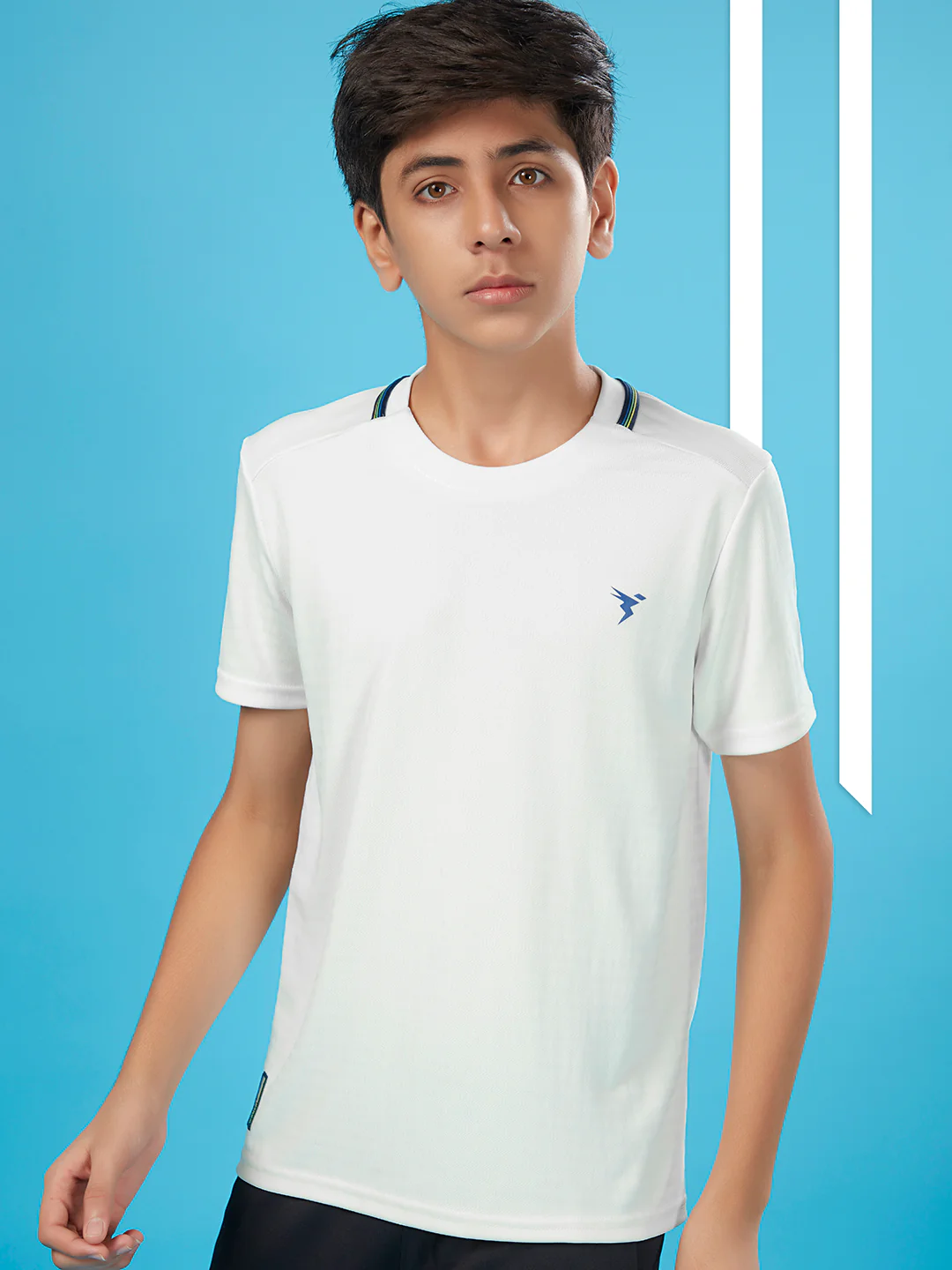 Boys Solid Slim Fit Round Neck T-shirt with TECHNOCOOL+ - Image 3