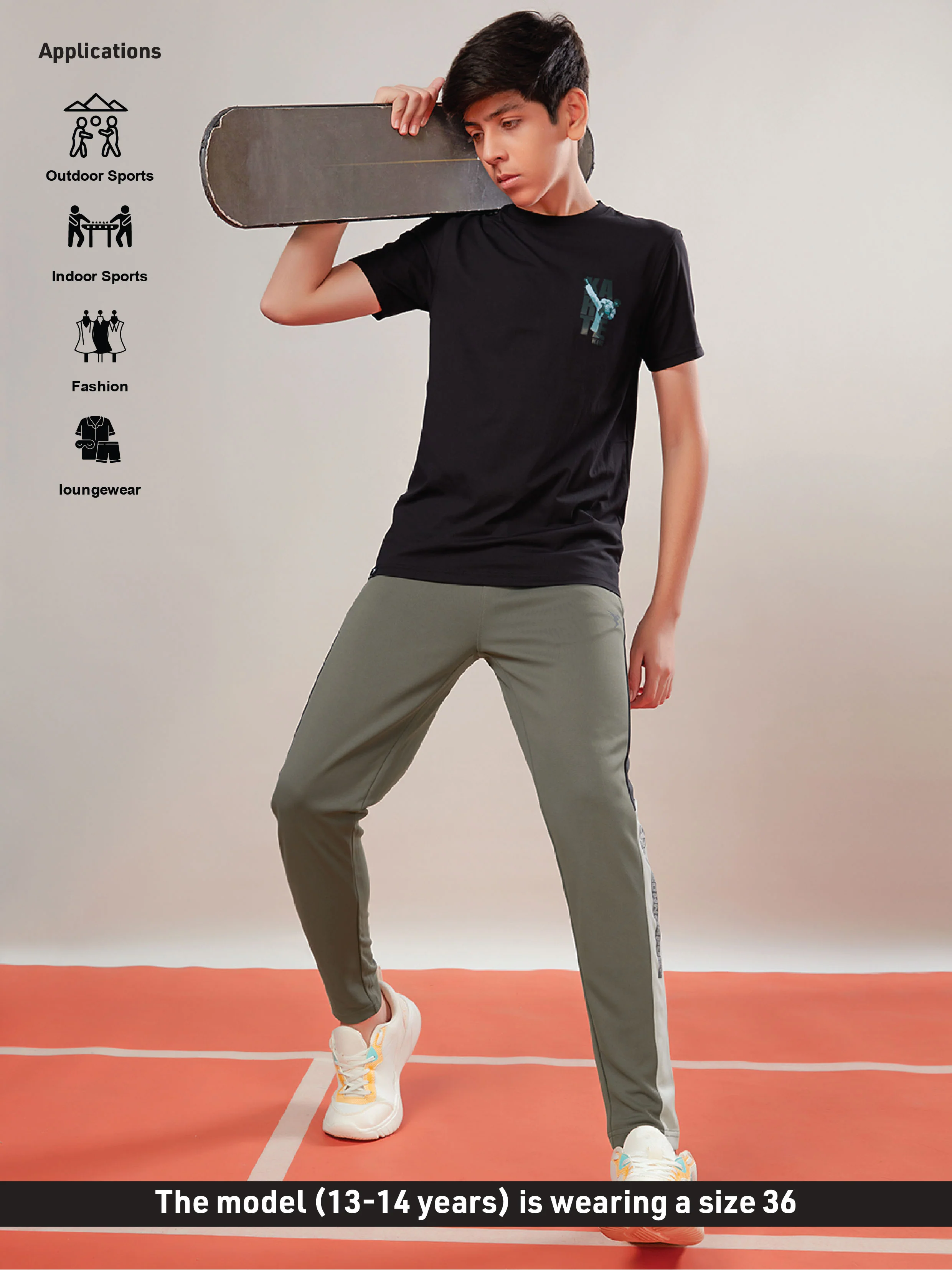 Boys Solid Slim Fit Sports Trackpants with TECHNO DRY - Image 5