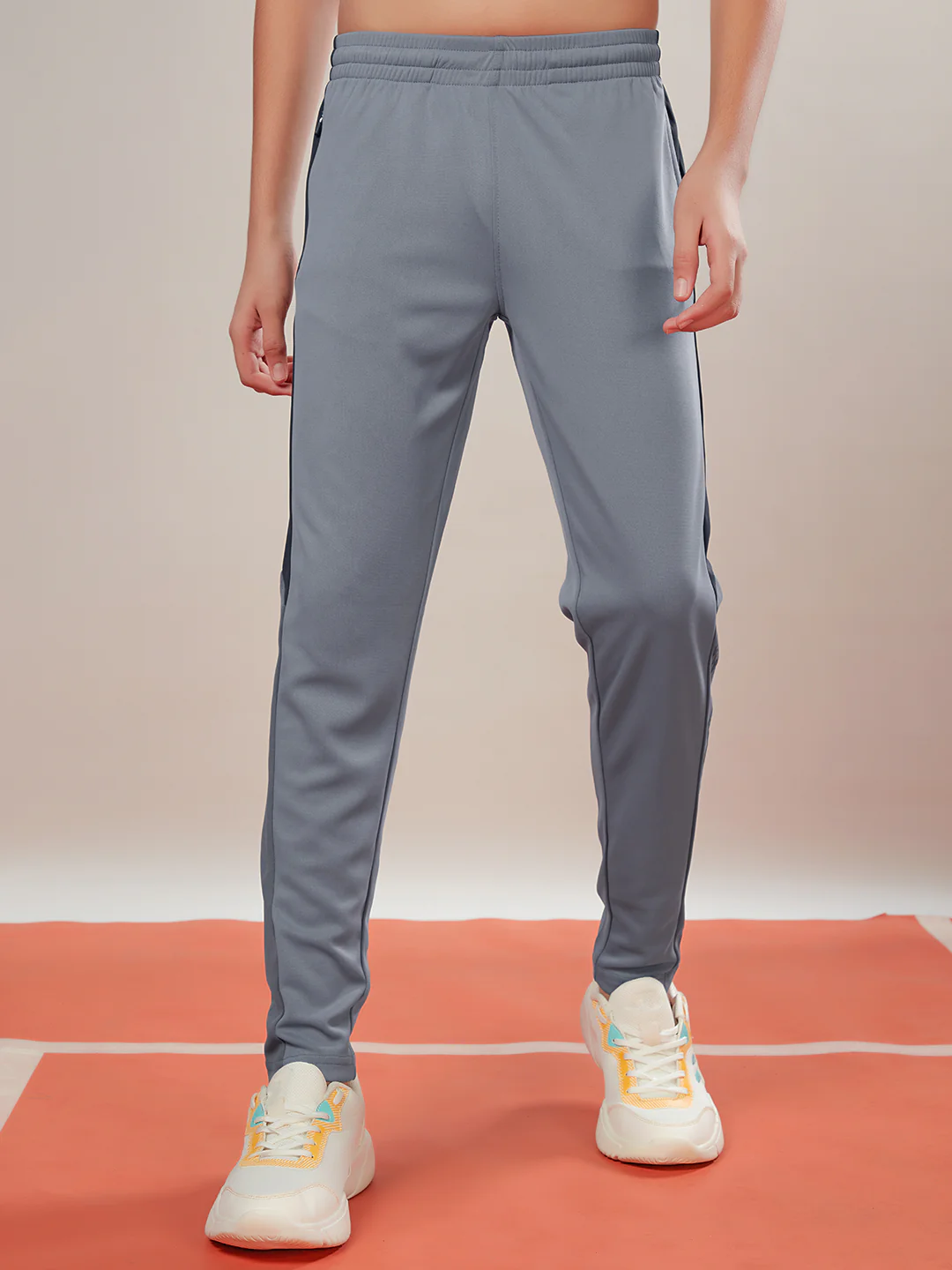 Boys Solid Slim Fit Sports Trackpants with TECHNO DRY
