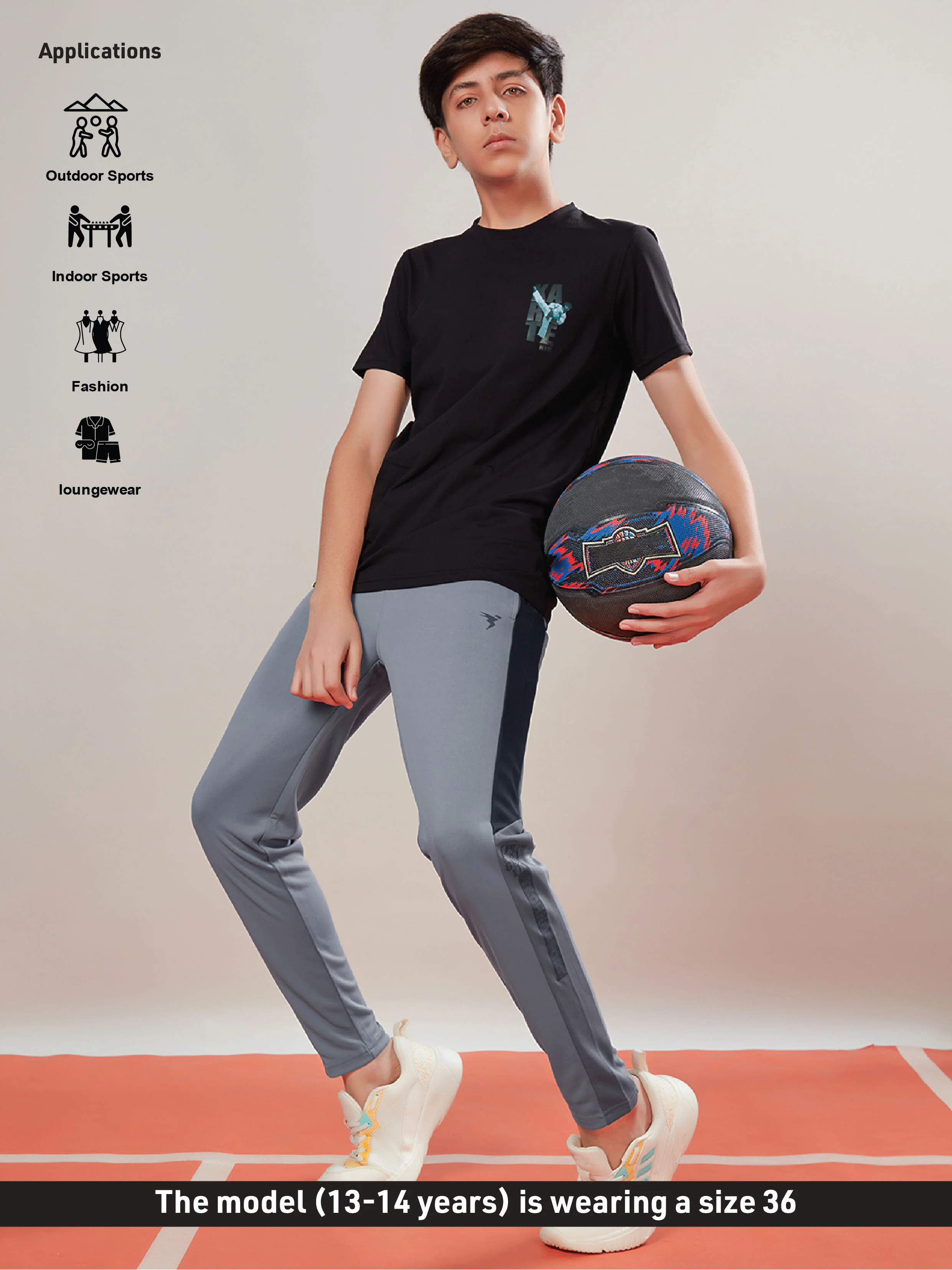 Boys Solid Slim Fit Sports Trackpants with TECHNO DRY - Image 4