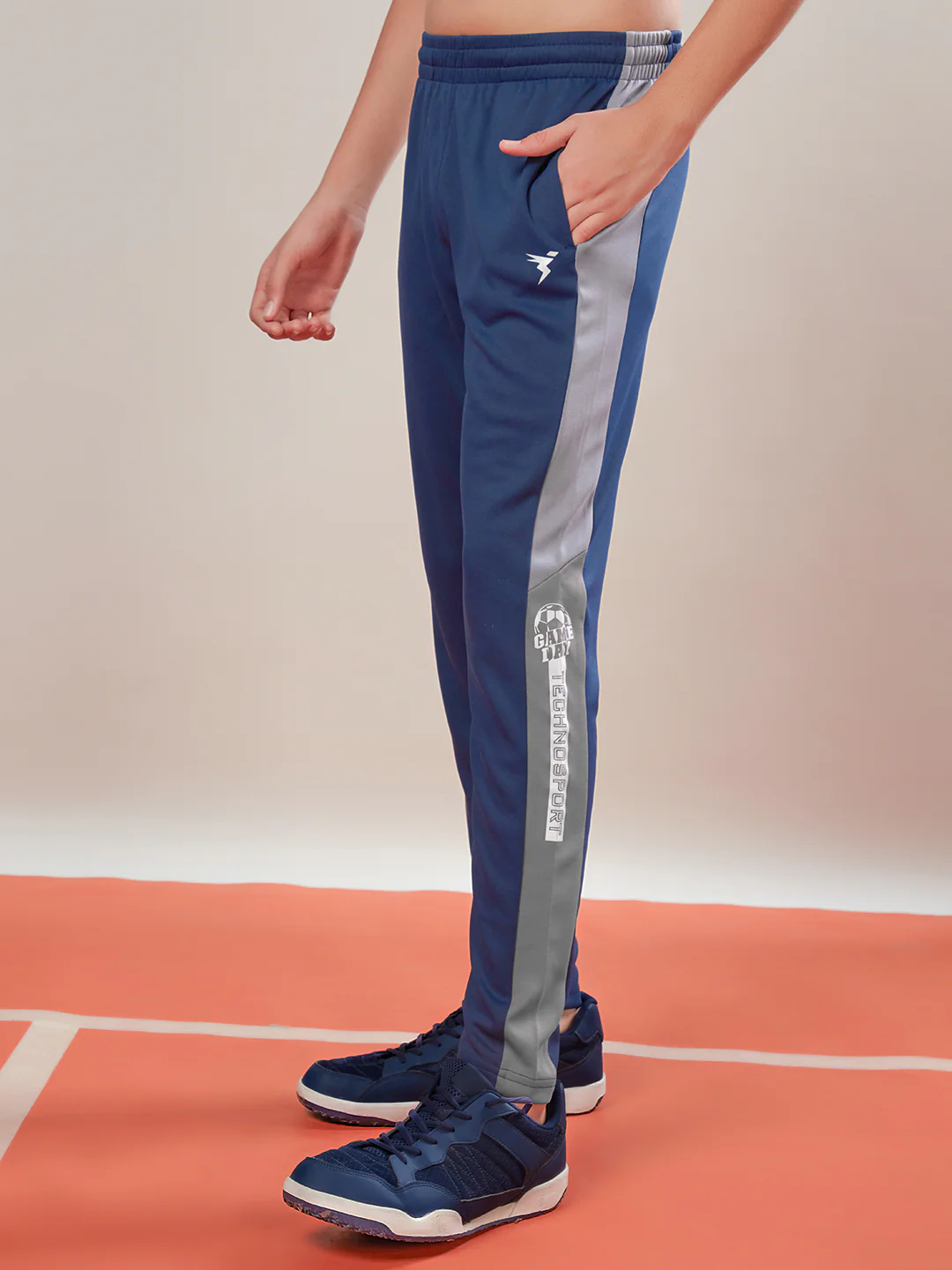 Boys Solid Slim Fit Sports Trackpants with TECHNO DRY - Image 3