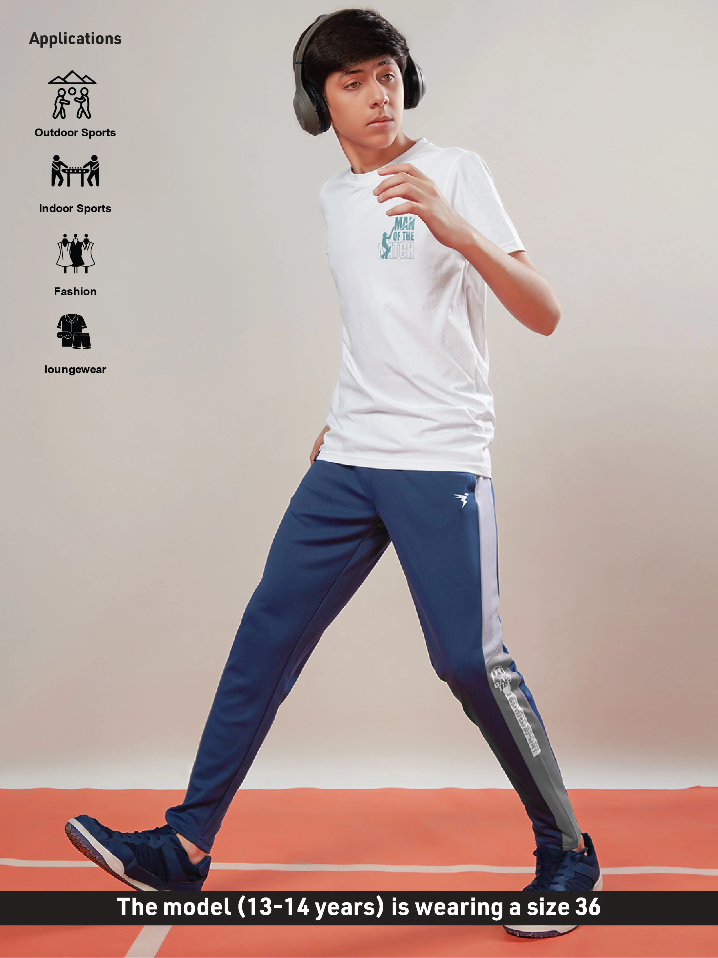 Boys Solid Slim Fit Sports Trackpants with TECHNO DRY - Image 4